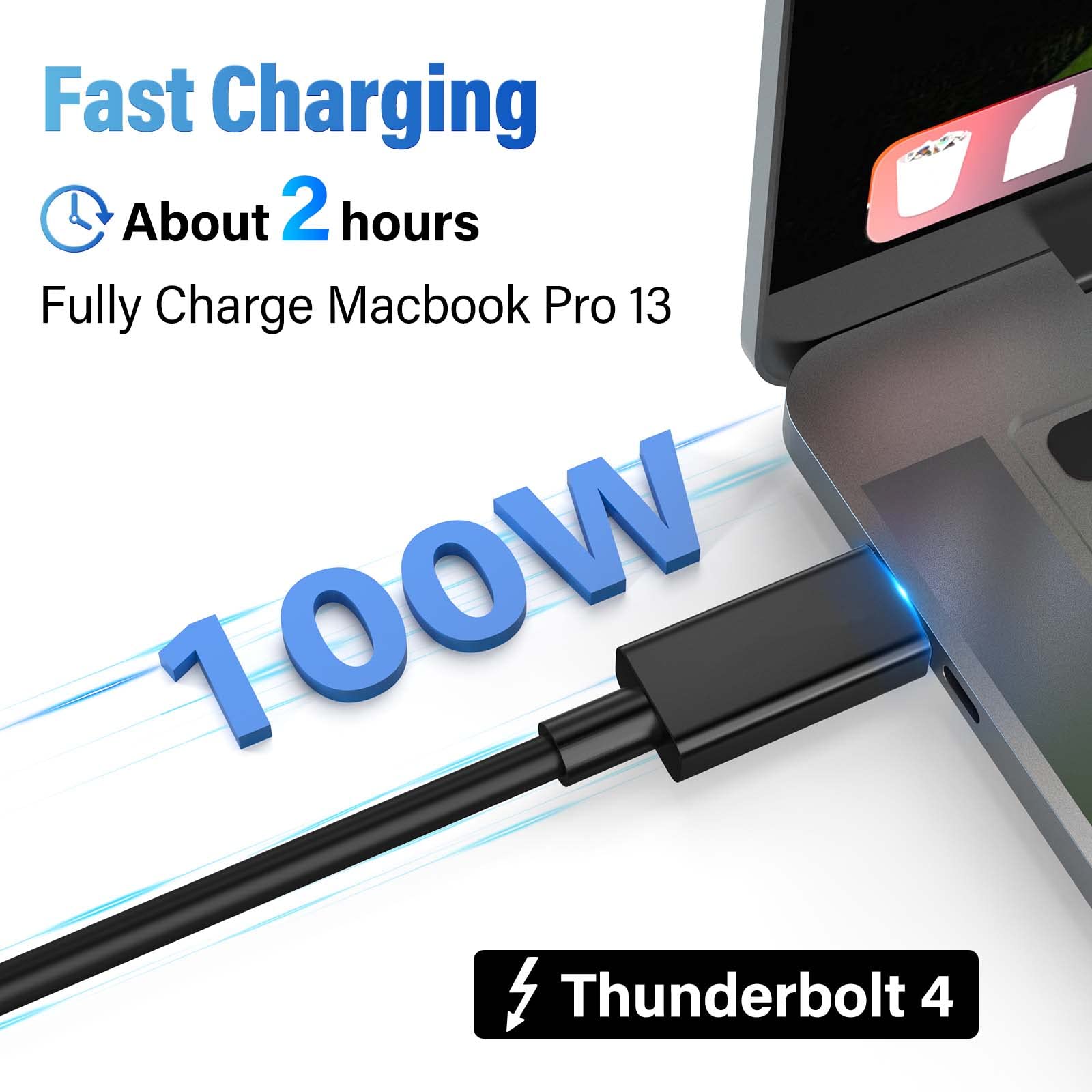 Acasis [Intel Certified Thunderbolt 4 Cable 6.6Ft, 40Gbps Data Transfer, 100W Pd Charging, 8K Video, Compatible With Thunderbolt 4/3, Usb C, Usb4 Devices, Black (6.6Ft/2M)