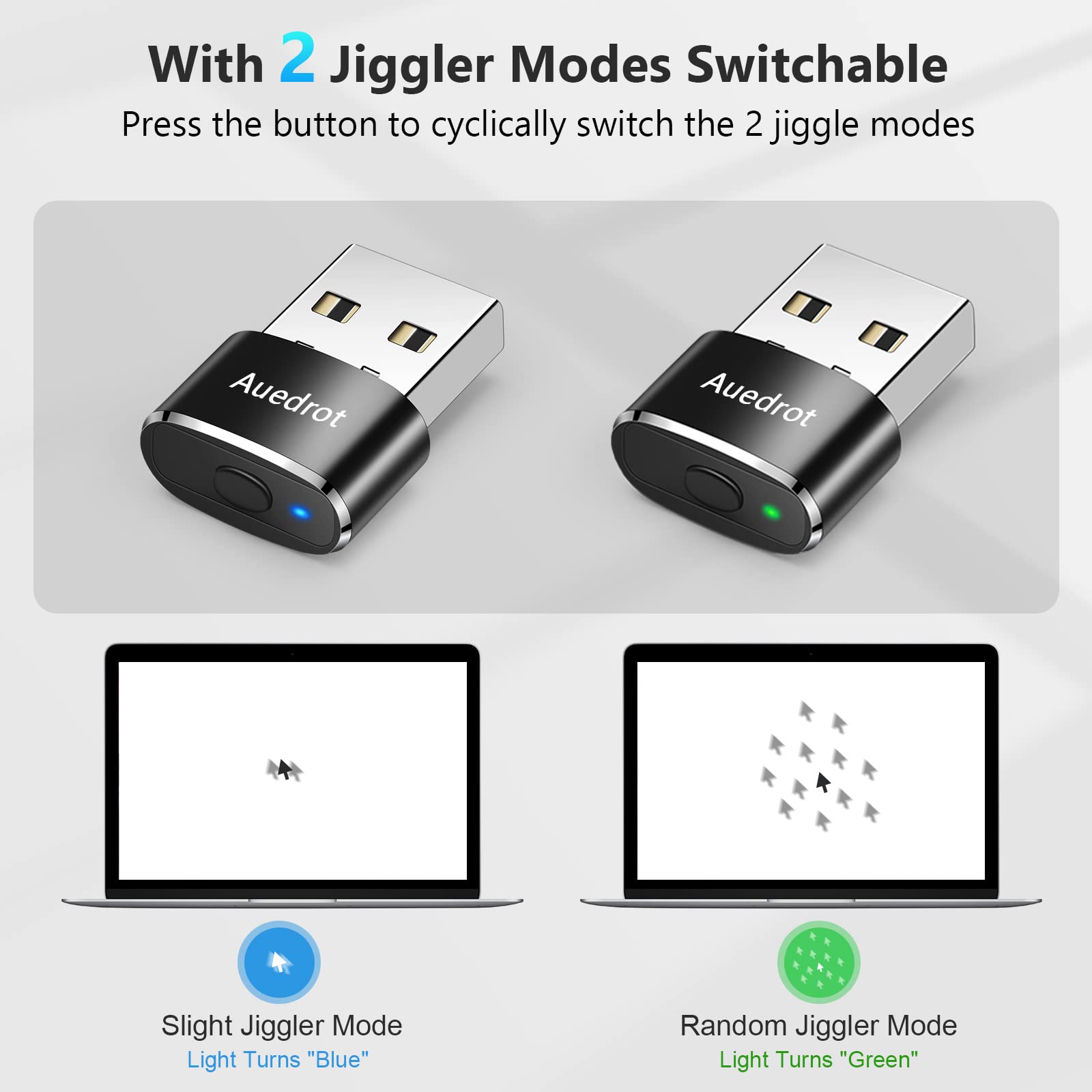 Auedrot Mouse Jiggler Undetectable Mouse Jiggers Usb Mouse Mover With Switch Button, Automatic Mouse Wiggler With 2 Jiggle Modes