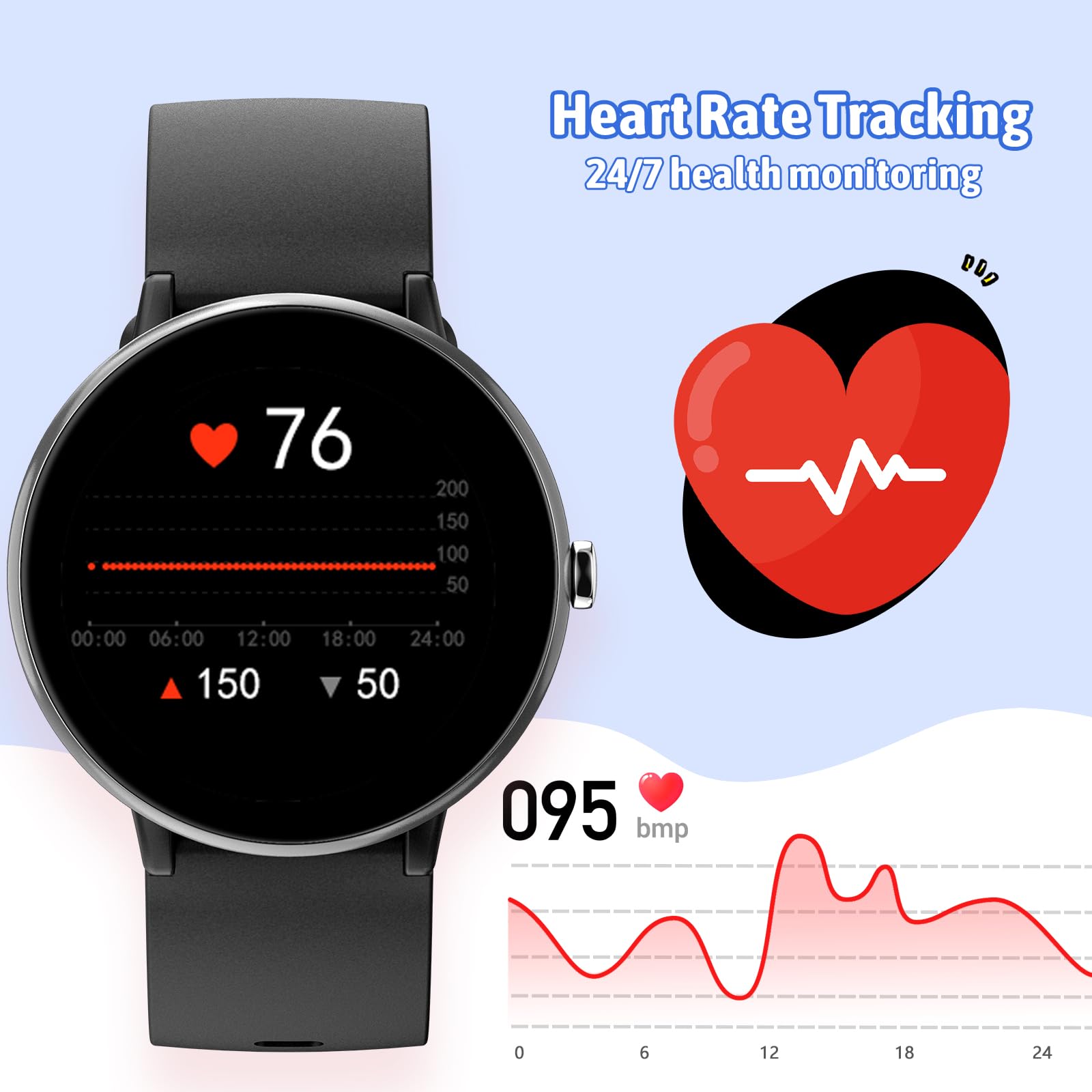 Joyele Smart Watch For Kids Boy Girl, No Phone Needed Kids Watch Waterproof With 19 Sport Modes, Pedometer, Sleep Monitor, Kids