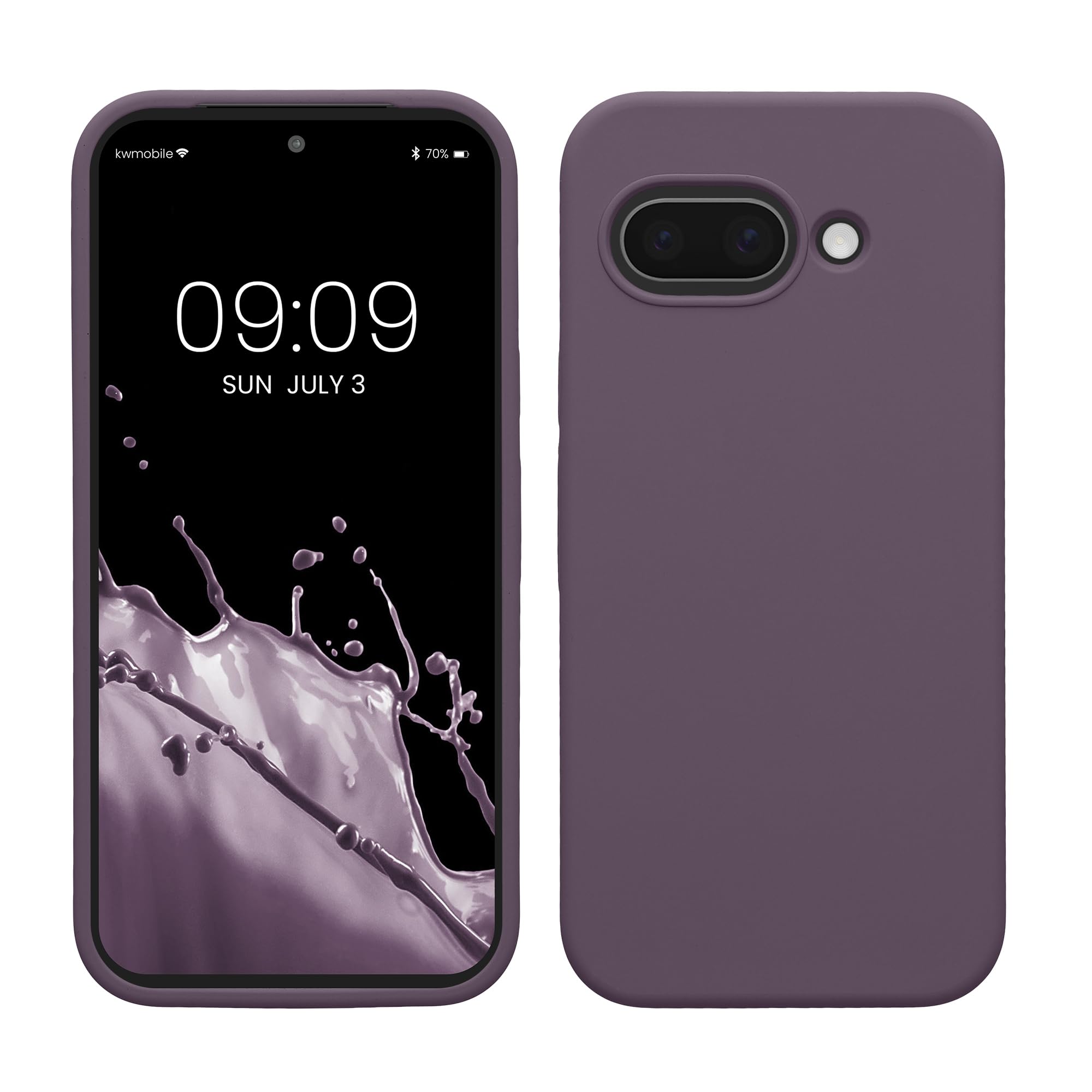 kwmobile Case Compatible with Google Pixel 9a Case - TPU Silicone Phone Cover with Soft Finish - Pale Iris