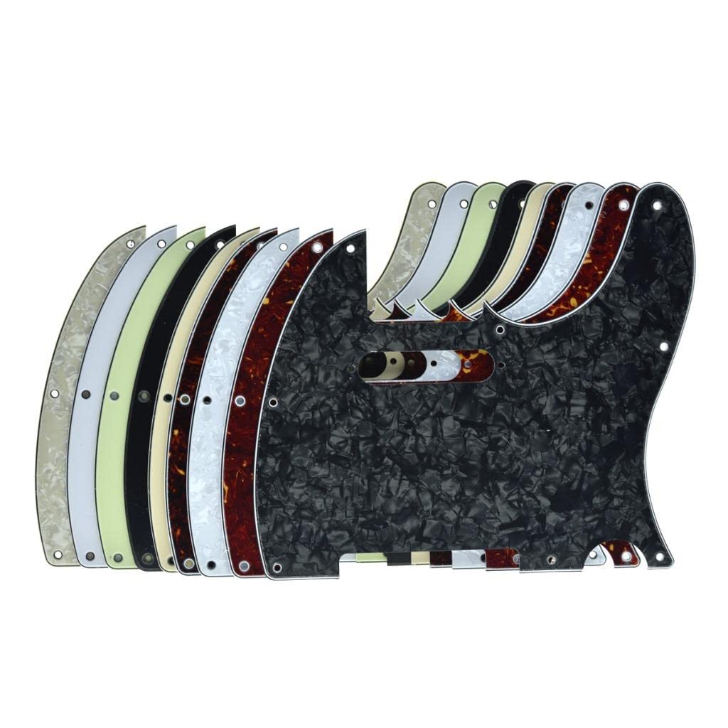 Kaish 8 Hole Tele Style Guitar Pickguard Tl Pick Guard With Pickup Mounting Screw Holes For Tele/Telecaster Aged White 3 Ply