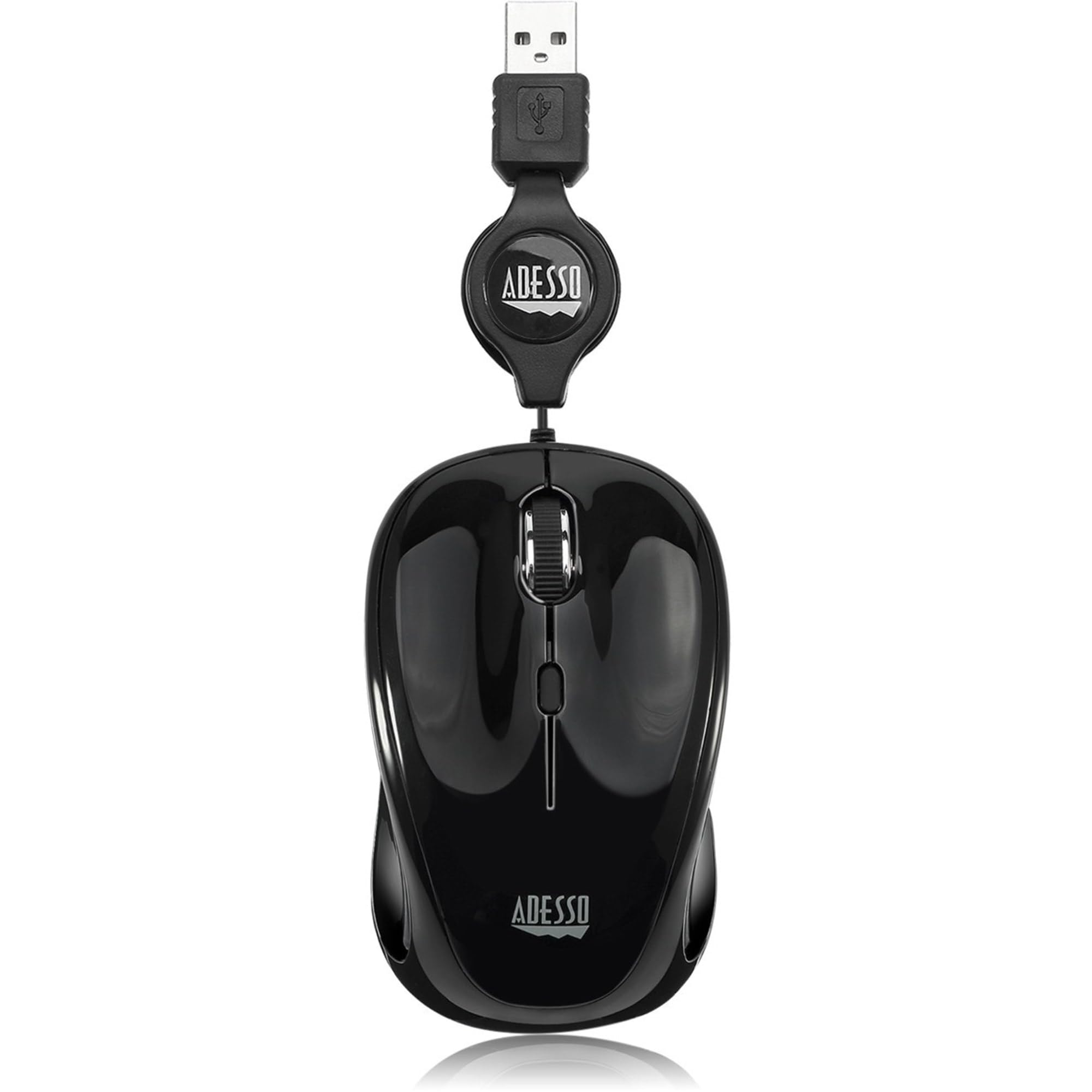 Adesso Ergonomic Imouse S8   Retractable Optical Usb Mouse (Black)