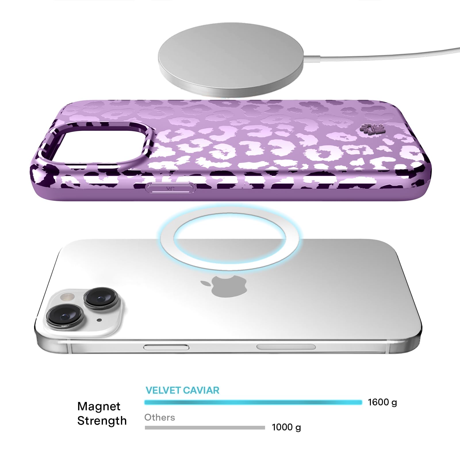 Velvet Caviar Case Compatible With Iphone 15 Purple Cheetah [8Ft Drop Tested] Compatible With Magsafe   Protective Phone Cases