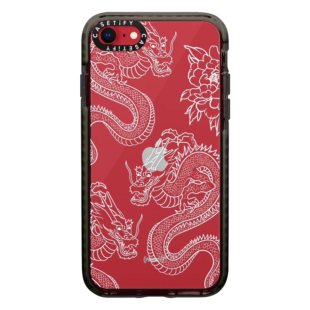 Casetify Impact Case For Iphone Se (2020/2022) And Iphone 7/8   Dragons   Clear Black