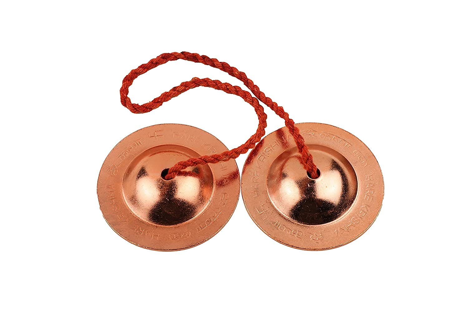 Shri Anand Pure Iron Copper Plated Manjira Handmade Percussion Musical Instrument Traditional Cymbals For Bhajan Kirtan Use