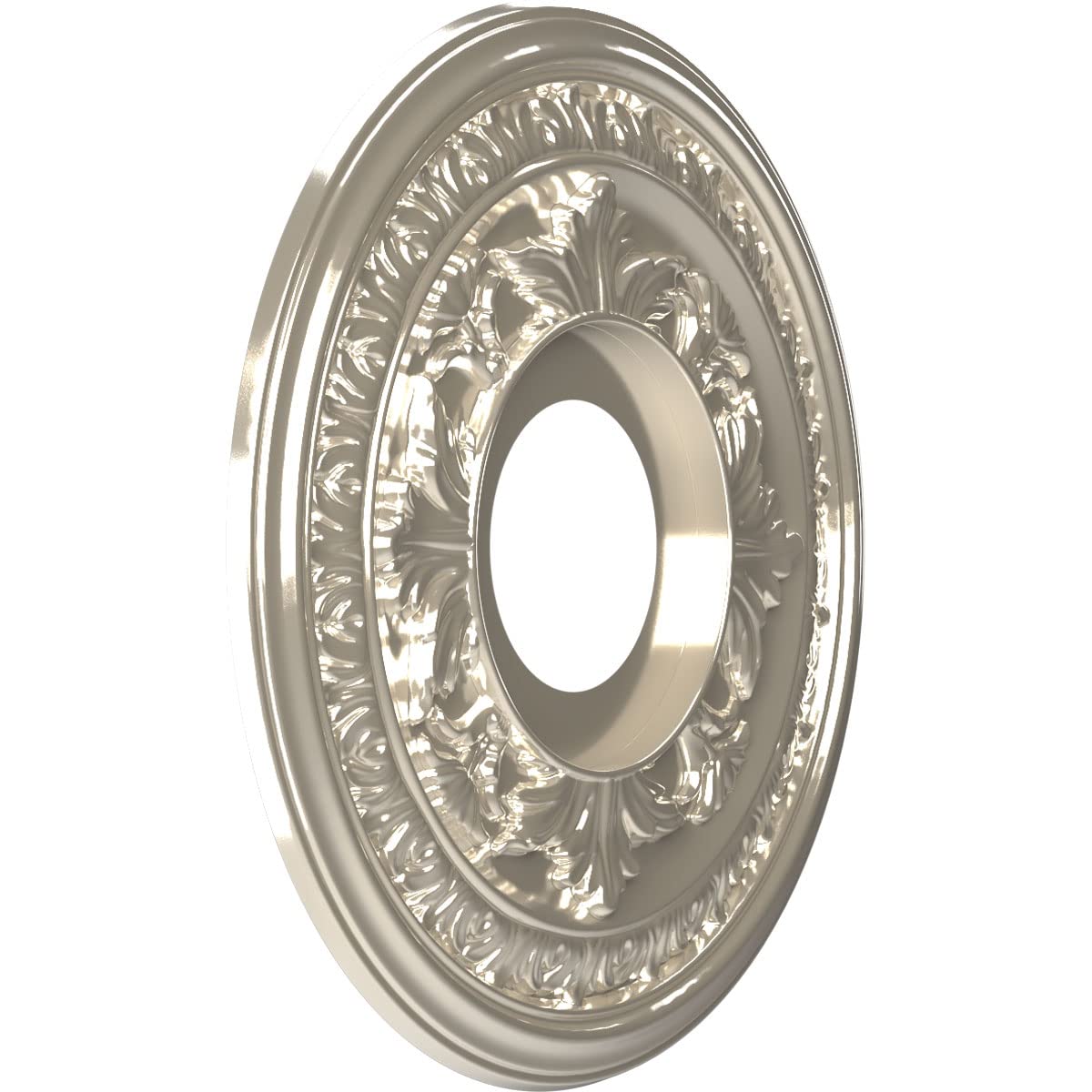 Ekena Millwork Cmp13Babcr Baltimore Thermoformed Pvc Ceiling Medallion (Fits Canopies Up To 5 1/4), 13Od X 3 1/2Id X 3/4P, Brigh