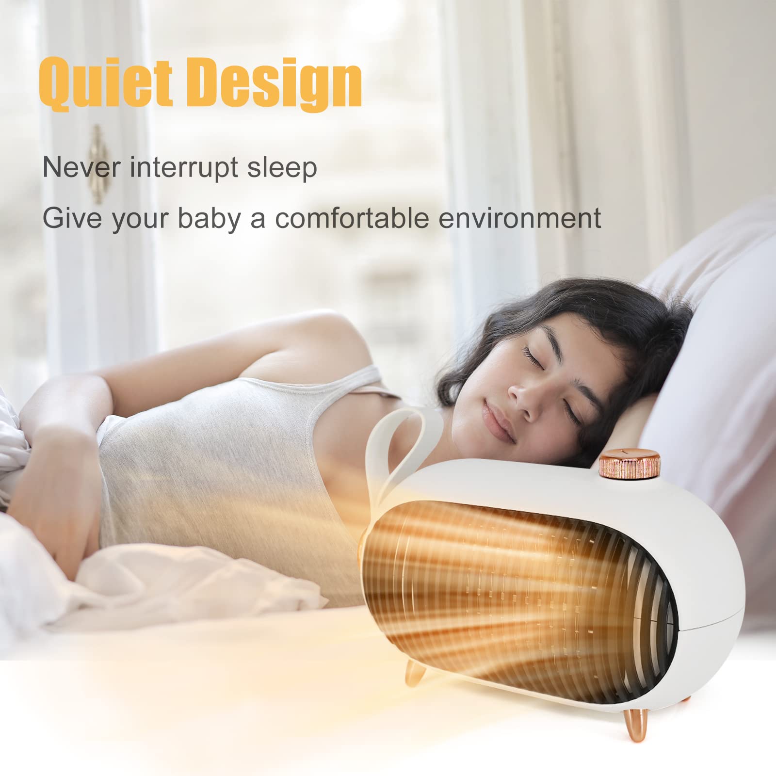 Metkiio Space Heater   Portable Mini Heater For Home And Office   Energy Efficient Small Space Heater With Overheating Protectio