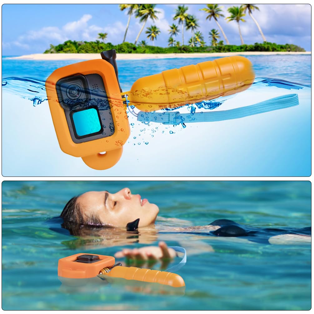 Floaty Case For Gopro Hero 12/11/10/9 Protective Floating Housing Frame With Handle Grip Ultra Buoyant Foam Cover For Snorkeling
