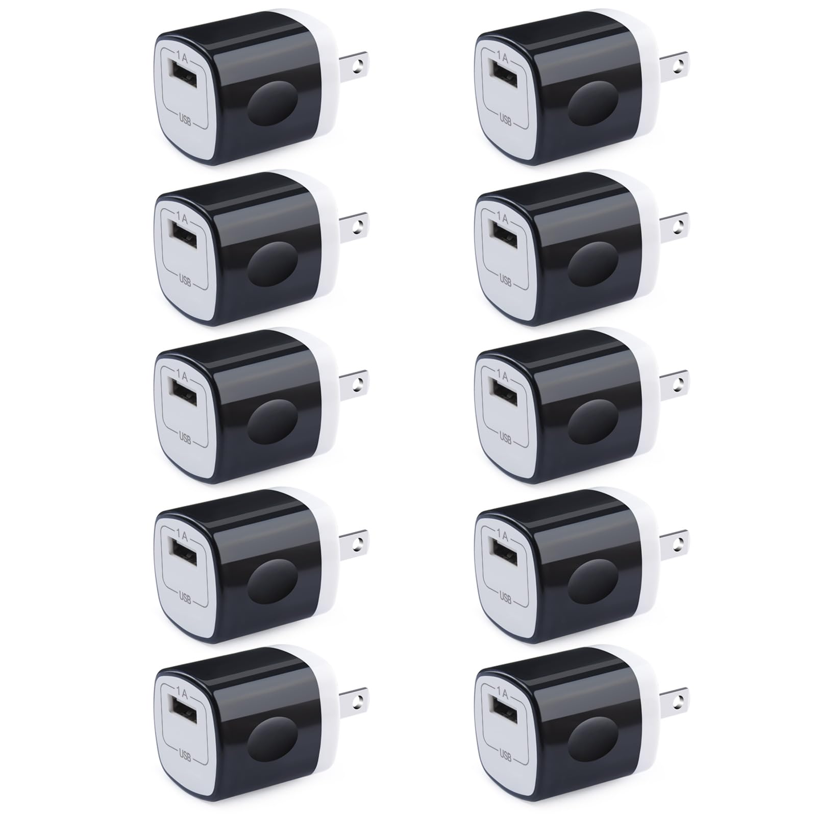 Usb Charger Adapter, 1A Cube Charger Block 10Pc Single Port Wall Outlet Charger Usb Wall Plug Compatible Iphone 14/13/12/11 Pro