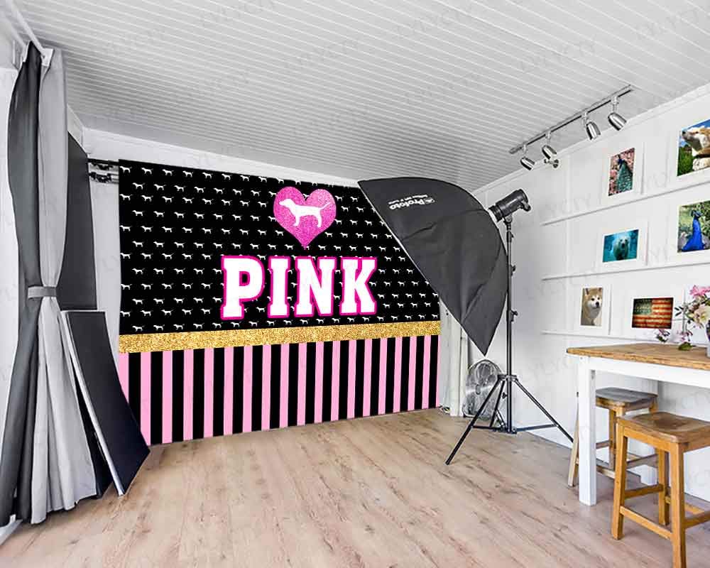 Lylycty 7X5Ft Pink Backdrop Girl Princess Sweet 16Th Birthday Party Supplies Stripe Photography Background For Prom Party Cake T