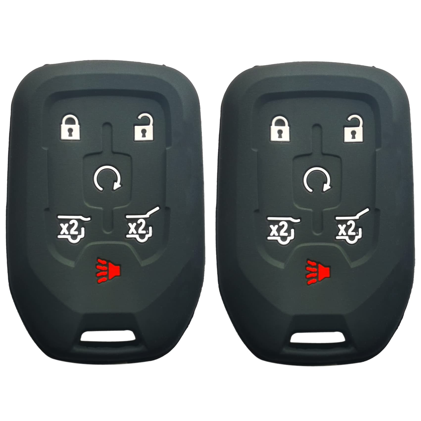 2Pcs Coolbestda Silicone 6Button Smart Key Cover Fob Glove Pouch Case Remote Skin Keyless Jacket Holder Protector For 2017 2018