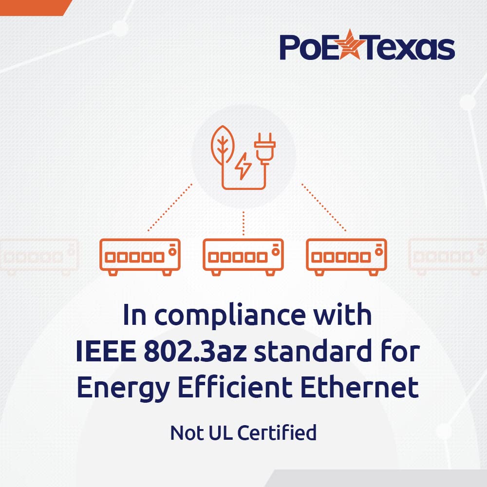 Poe Texas 8 Port Poe Switch   802.3Af/At Power Over Ethernet With 8 Poe+ Ports, 2 Lan Uplink, Vlan & Extender   120W High Speed