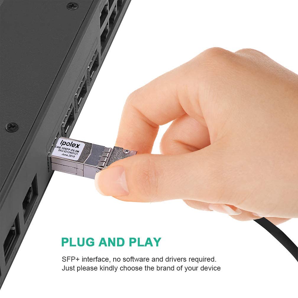 10G Sfp+ Twinax Cable, Direct Attach Copper(Dac) Passive Cable, 0.3M (0.98Ft), For Cisco Sfp H10Gb Cu0.3M, Meraki, Ubiquiti Uc D