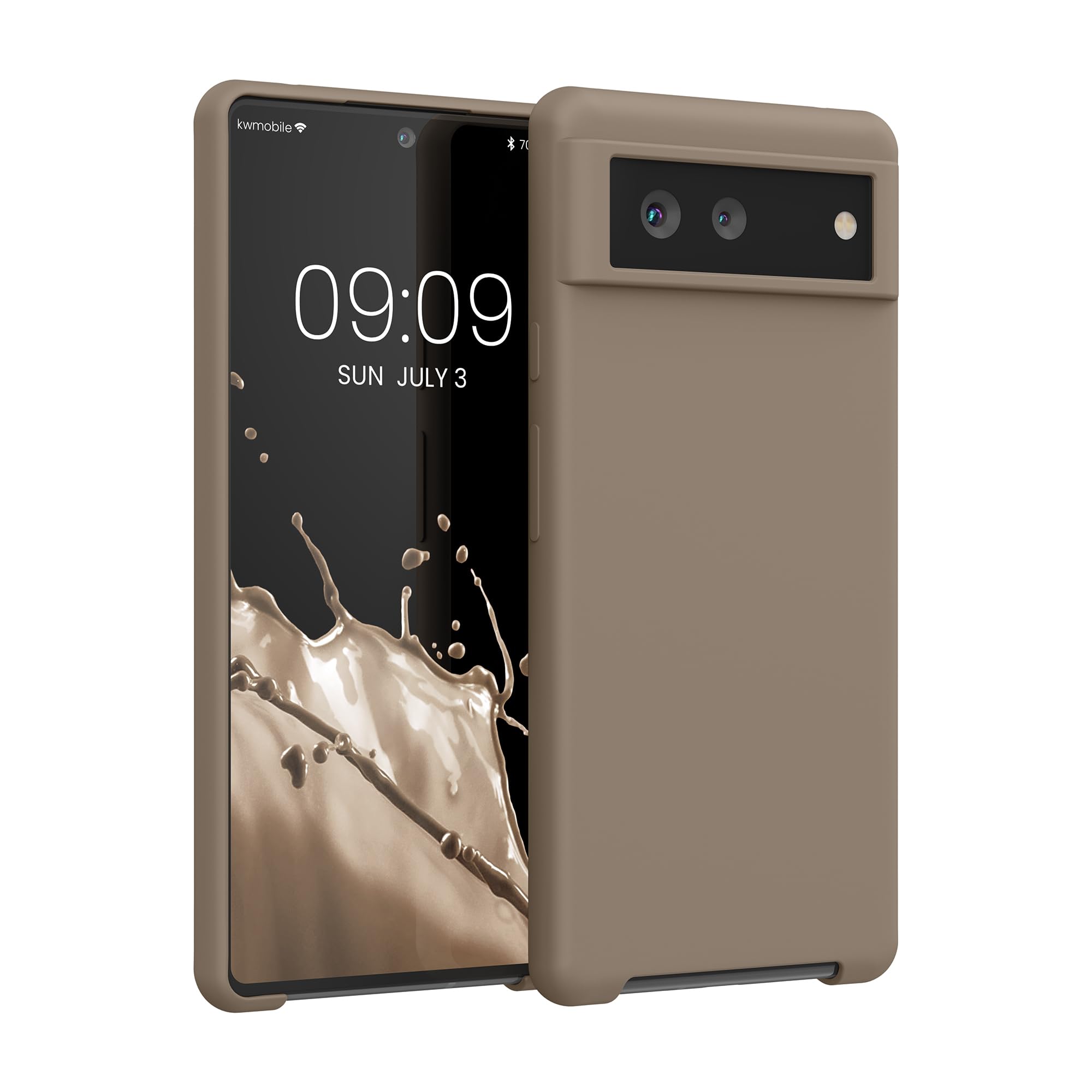 kwmobile Case Compatible with Google Pixel 6 Case - TPU Silicone Phone Cover with Soft Finish - Taupe