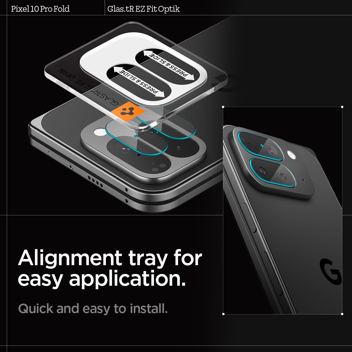 Spigen Camera Lens Screen Protector [Glas.Tr Ez Fit Optik] Designed For Pixel 10 Pro Fold [Case Friendly] - 2 Pack
