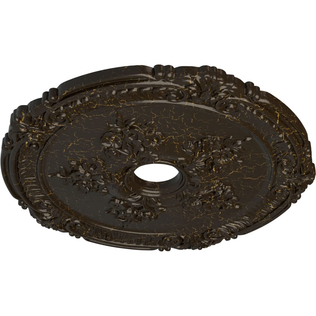 Ekena Millwork Cm26Atshc Attica With Rose Ceiling Medallion, 26''Od X 3 3/4''Id X 1 1/2''P, Hand Painted Stone Hearth Crackle
