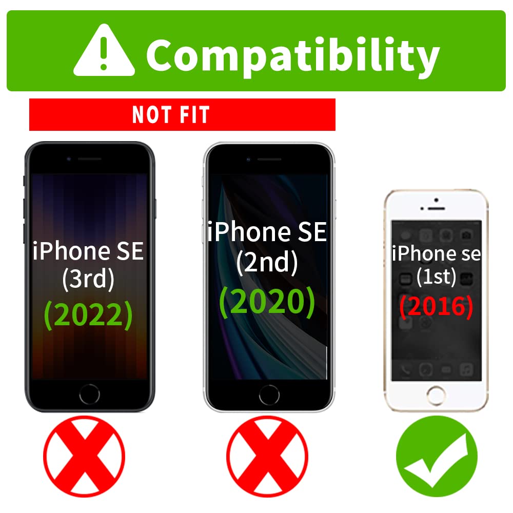 Fyy Designed For Iphone Se Case 2016 (1St Generation) / Iphone 5 Case/Iphone 5S Case, Luxury Pu Leather Wallet Phone With Card H