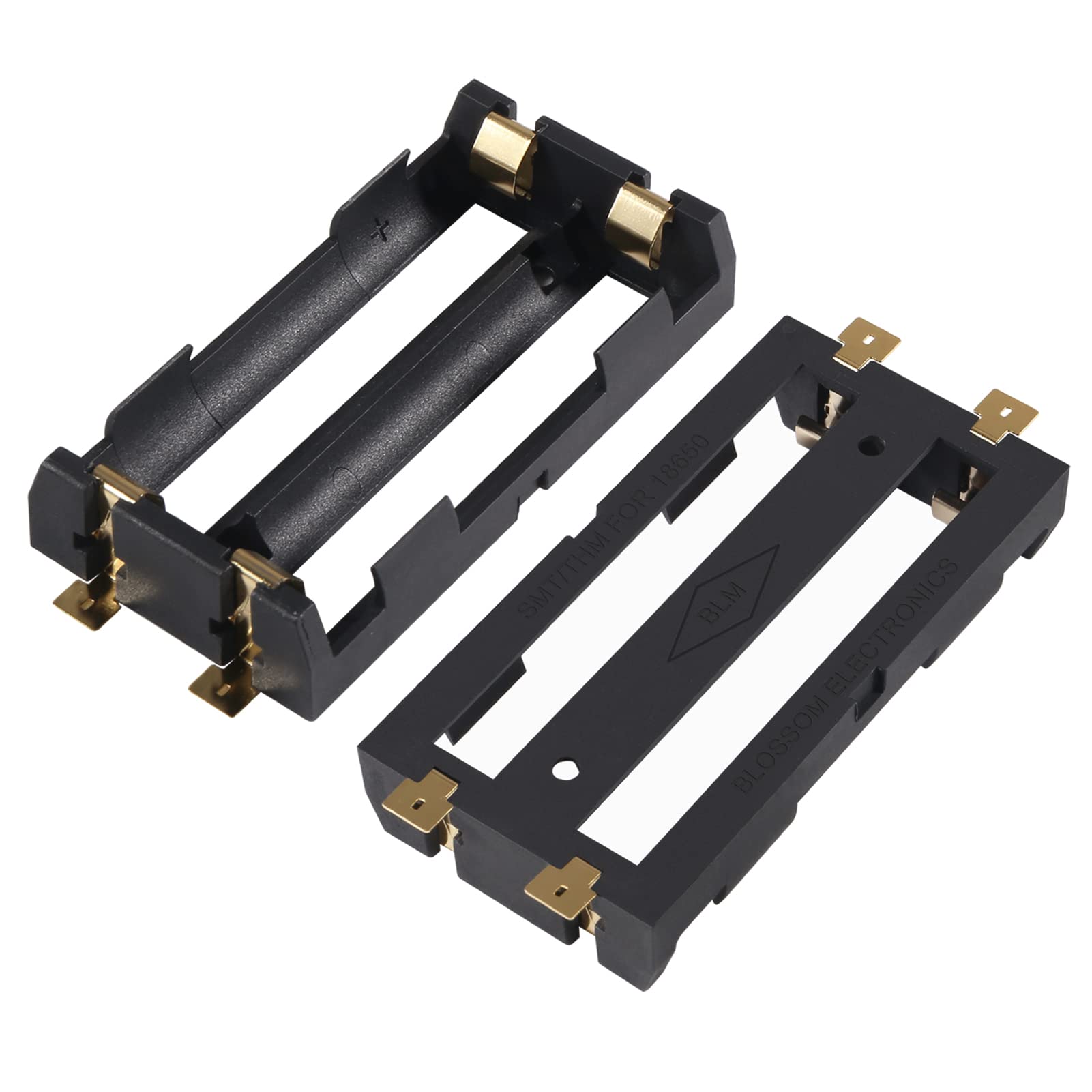 Aobao 5Pcs 18650 Battery Holder 2 Slot 3.7V 18650 Battery Clip Holder Box Storage Case With Soldering Pin Copper Contacts For 18