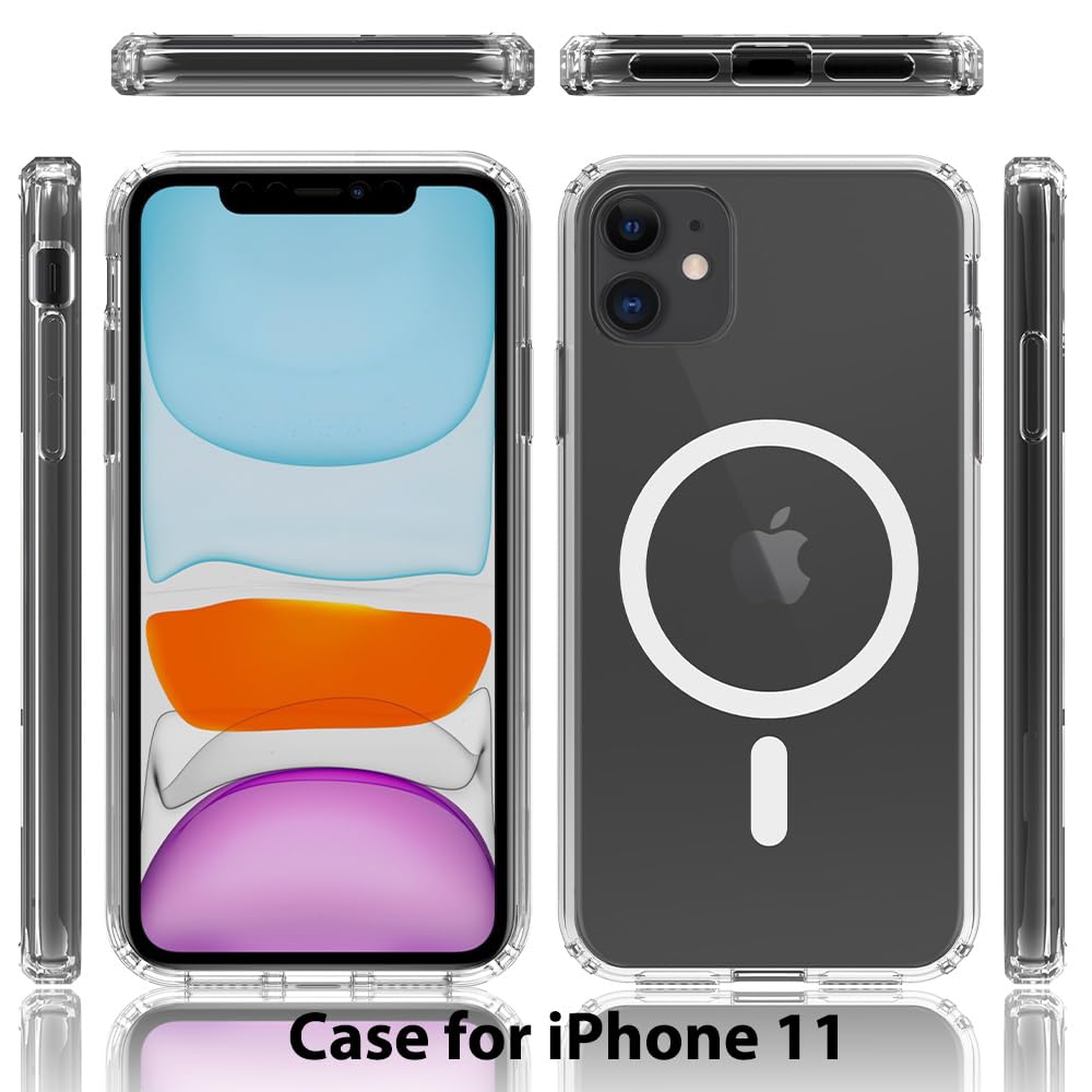 Magnetic For Iphone 11 Case,Compatible With Magsafe,Shockproof Anti Scratch Clear Thin Slim Phone Case.Clear Magnetic.