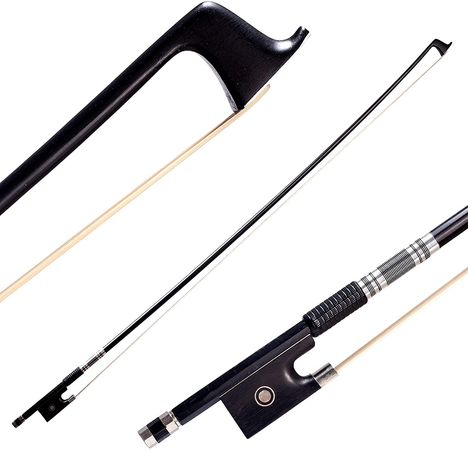 Amzz Carbon Fiber Violin Bow 4/4 Full Size, Lightweight Fiddle Bow 4 4 Deep & Powerful Tone For Violins Advance Level (Carbon Bo