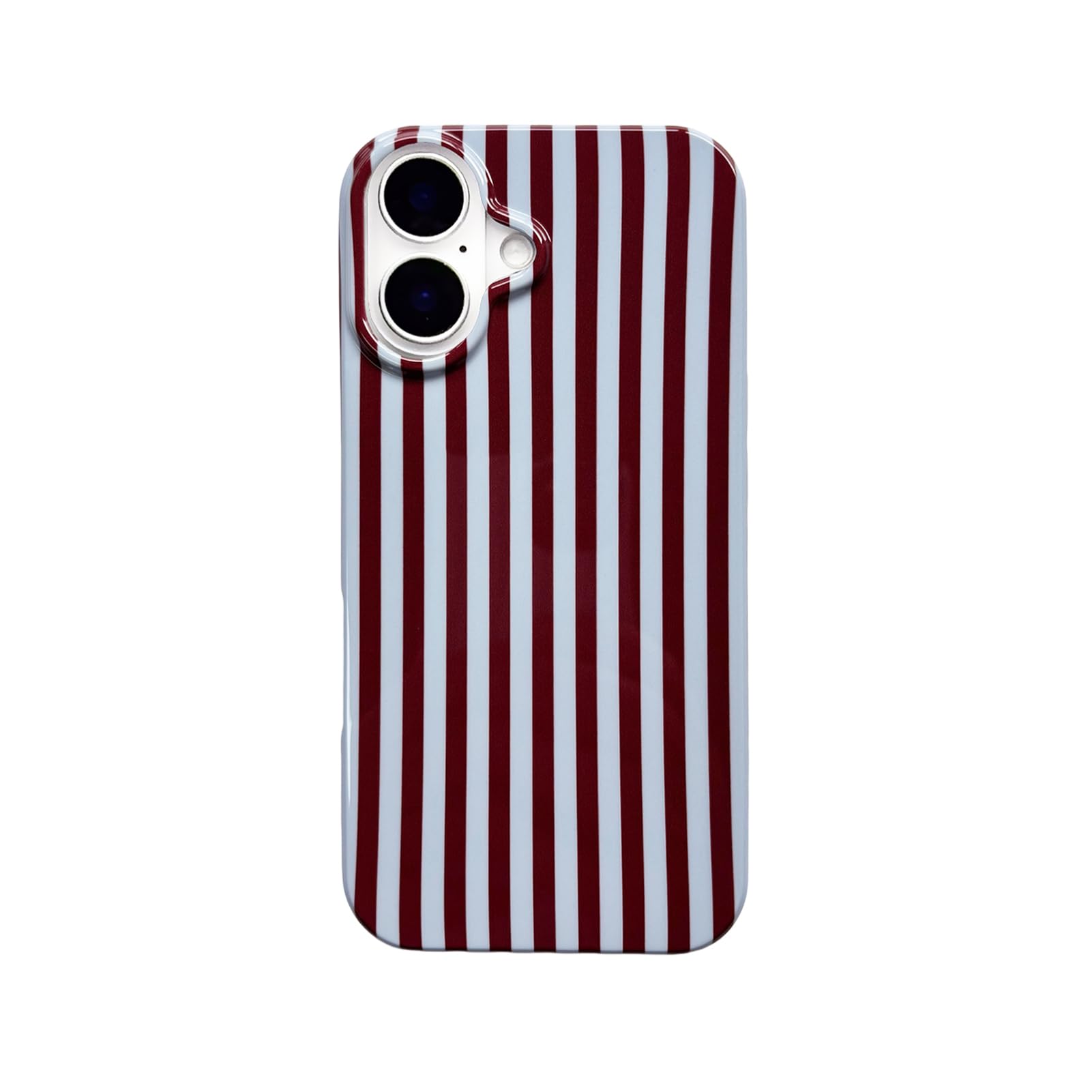 Reezaddin Blue and Brown Striped Phone Case for iPhone 16,Cute Aesthetic Retro Vertical Line Stripes Pattern Protective Trendy C