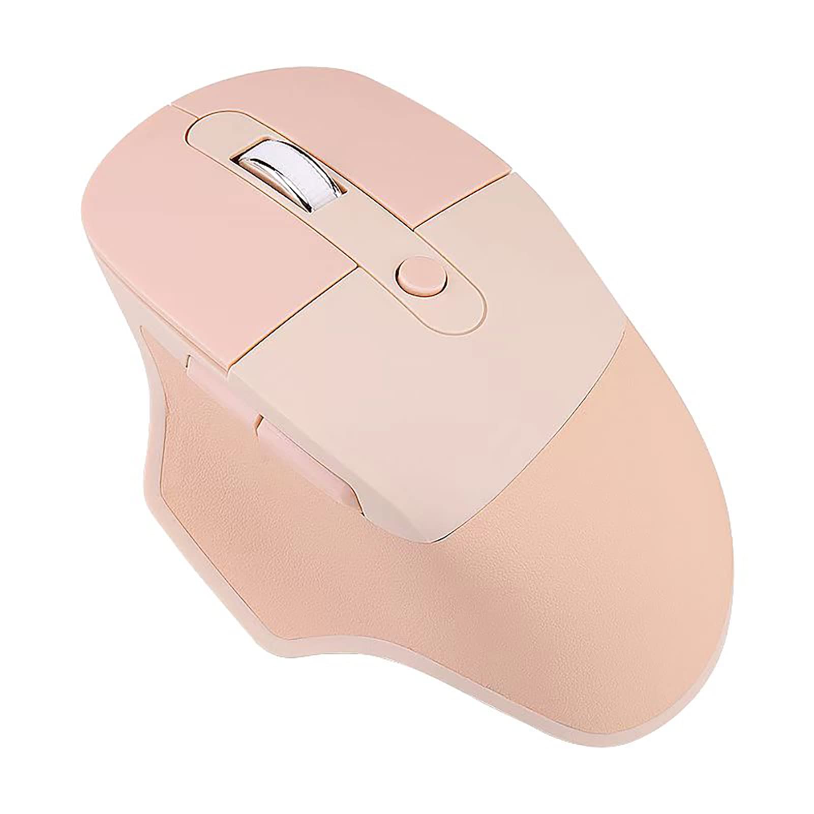 Lomiluskr Ergonomic 2.4G & Bluetooth Dual Mode Wireless Mouse With Pu Cover, Soundless Keys, Candy Colors, Compatible With Noteb