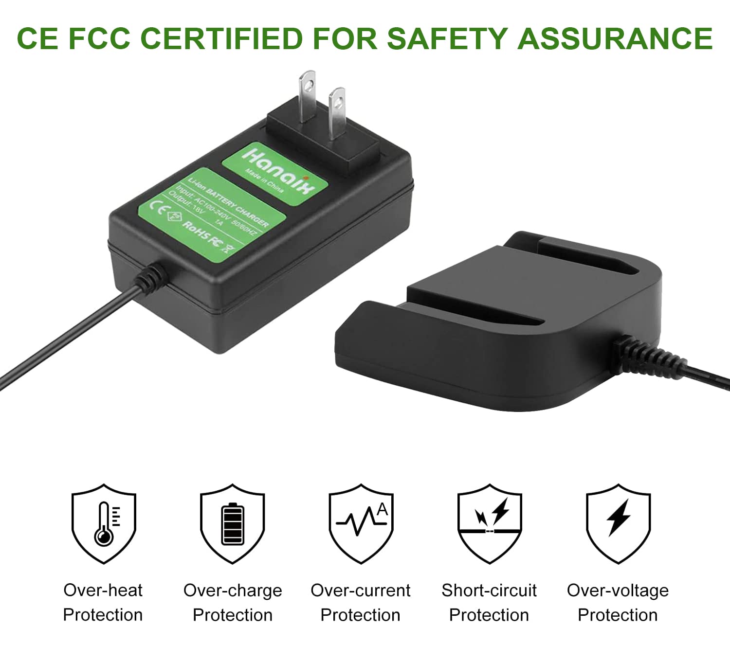 Hanaix 18V Lithium Battery Charger For Ridgid R840087 R840083 R840085 R840086 R840089 Ac840085 Ac840086 Ac840089 For Ridgid 18V