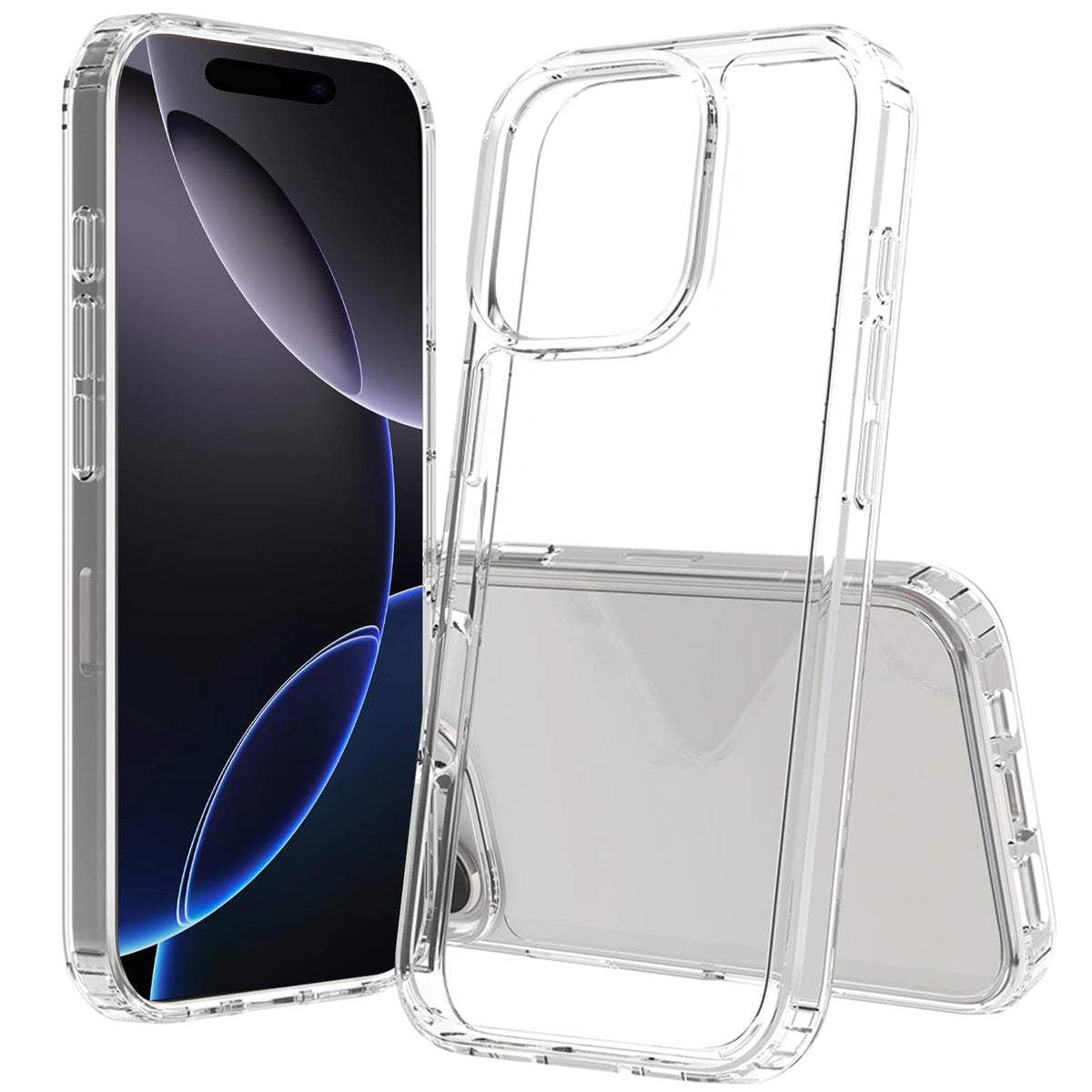 Crystal Clear For 16 Pro Max Case [Military Grade Protection] Shockproof Protective Hard Back Slim 16 Pro Max Phone Case, Clear
