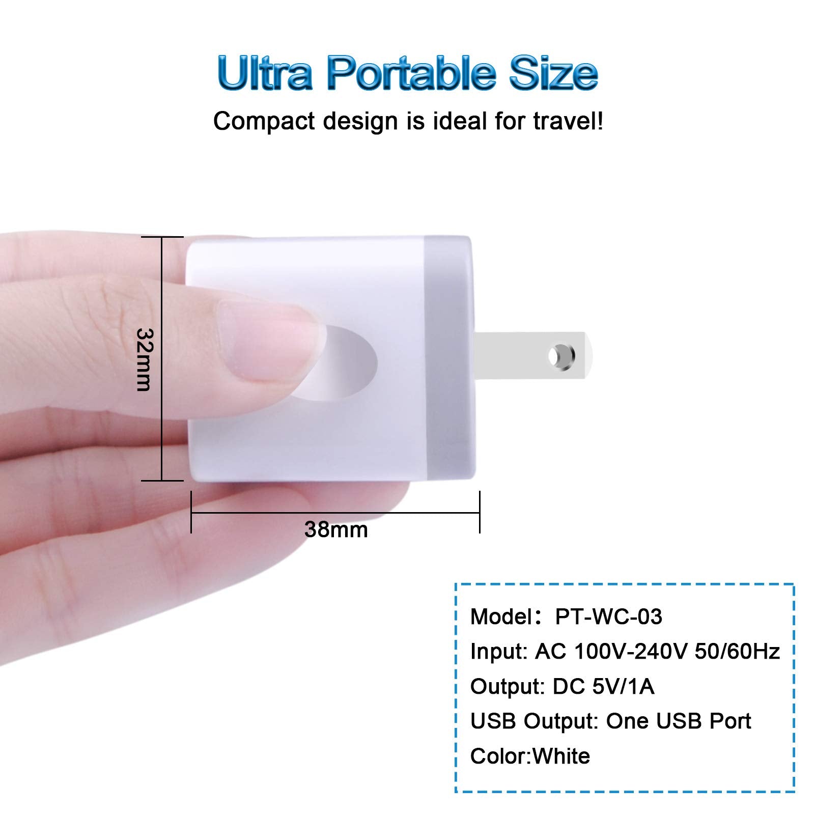 Usb Plug Wall Adapter For Iphone,1A/5V Single Port Phone Wall Charger Block Charging Cube Box Brick 3 Pack For Iphone 15 Pro Max