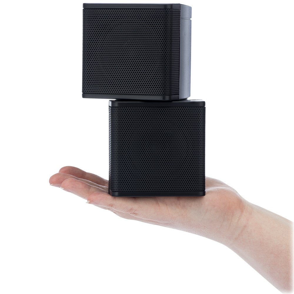 Pure Resonance Audio Mc2.5B Dual 2.5� Swiveling Surround Sound Mini Cube Speaker (Pair, Black) (With Brackets)