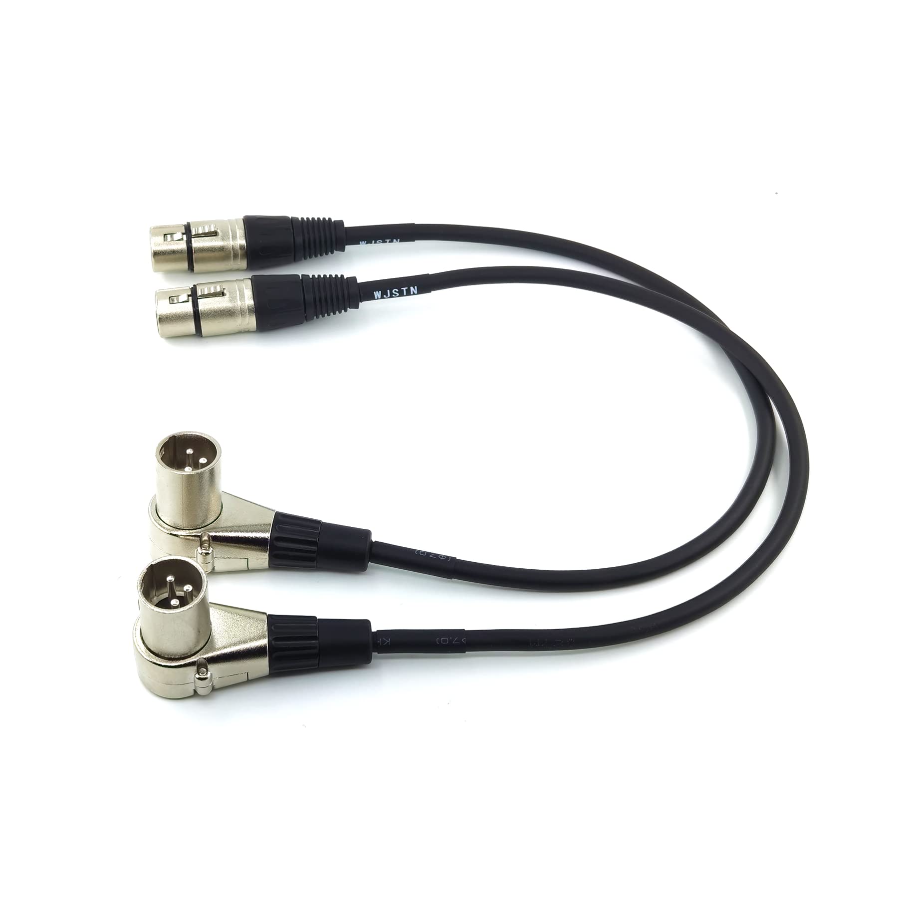 Wjstn Right Angle Male Xlr To Straight Female Xlr, Xlr Adapter Cable 2Pack