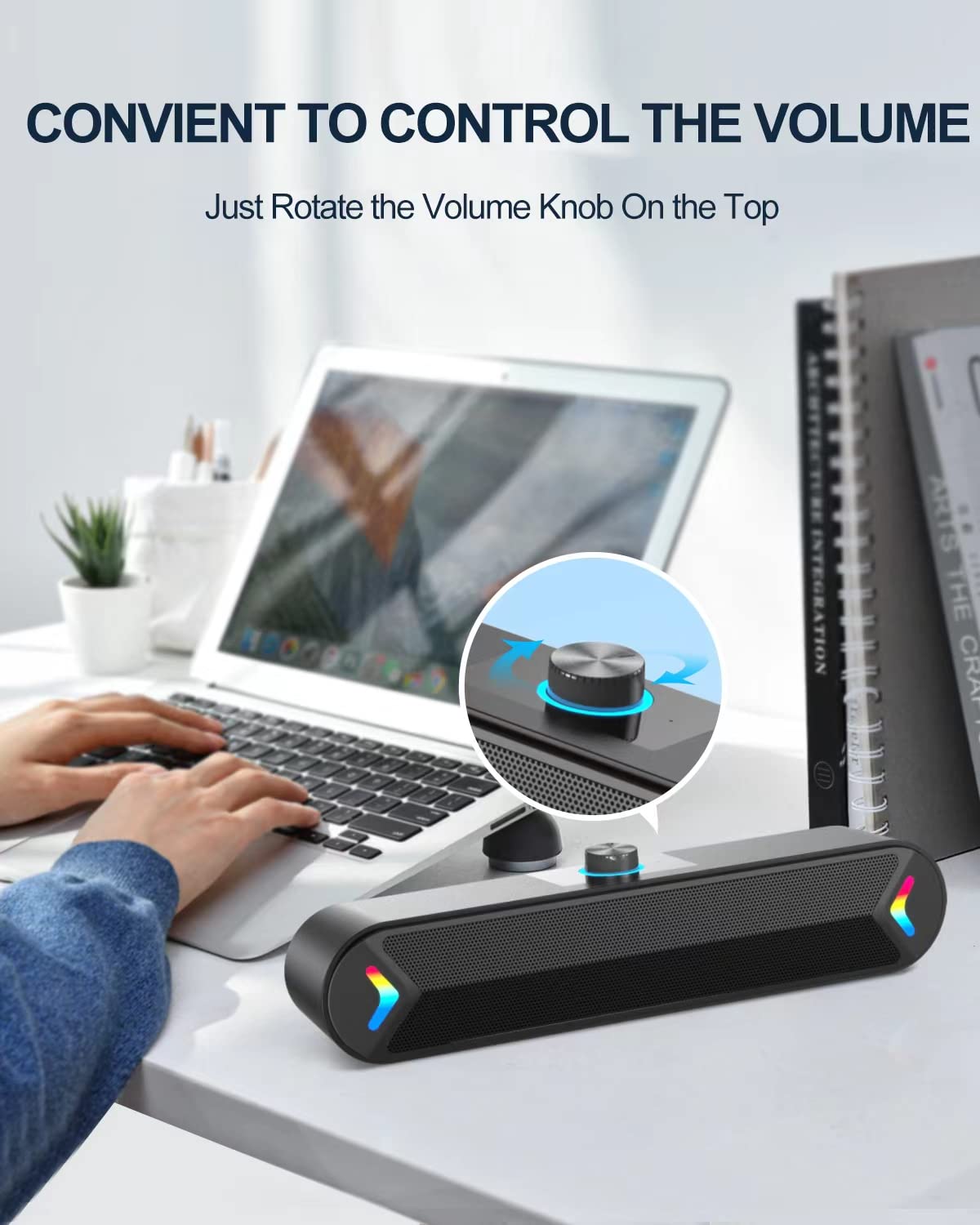 Lenrue Computer Speakers,Wired Usb Powered Sound Bar With 10W Stereo Sound For Pc Desktop,Plug N Play (A39Pro /Black)