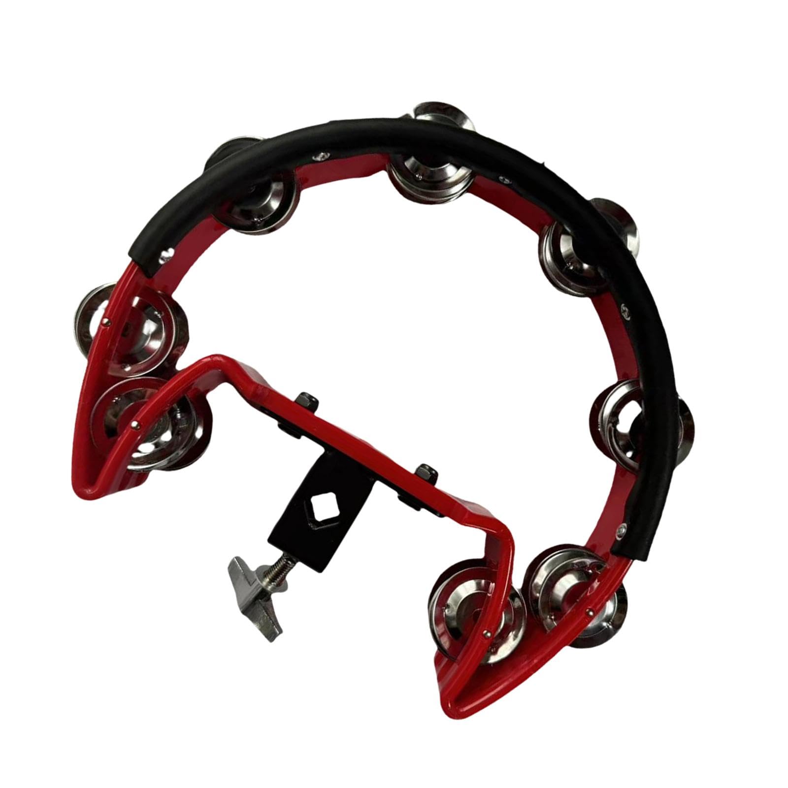 LOOM TREE Hi Hat Tambourine Stainless Steel Shaker for KTV Drum Kits Enthusiasts Party red | Percussion | Hand Percussion | Tamb