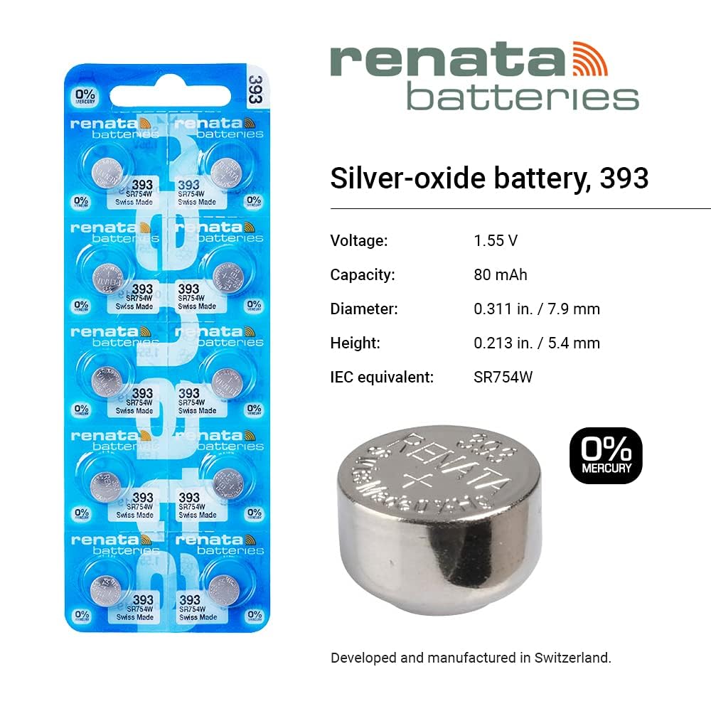 Renata 393 Button Cell Watch Battery