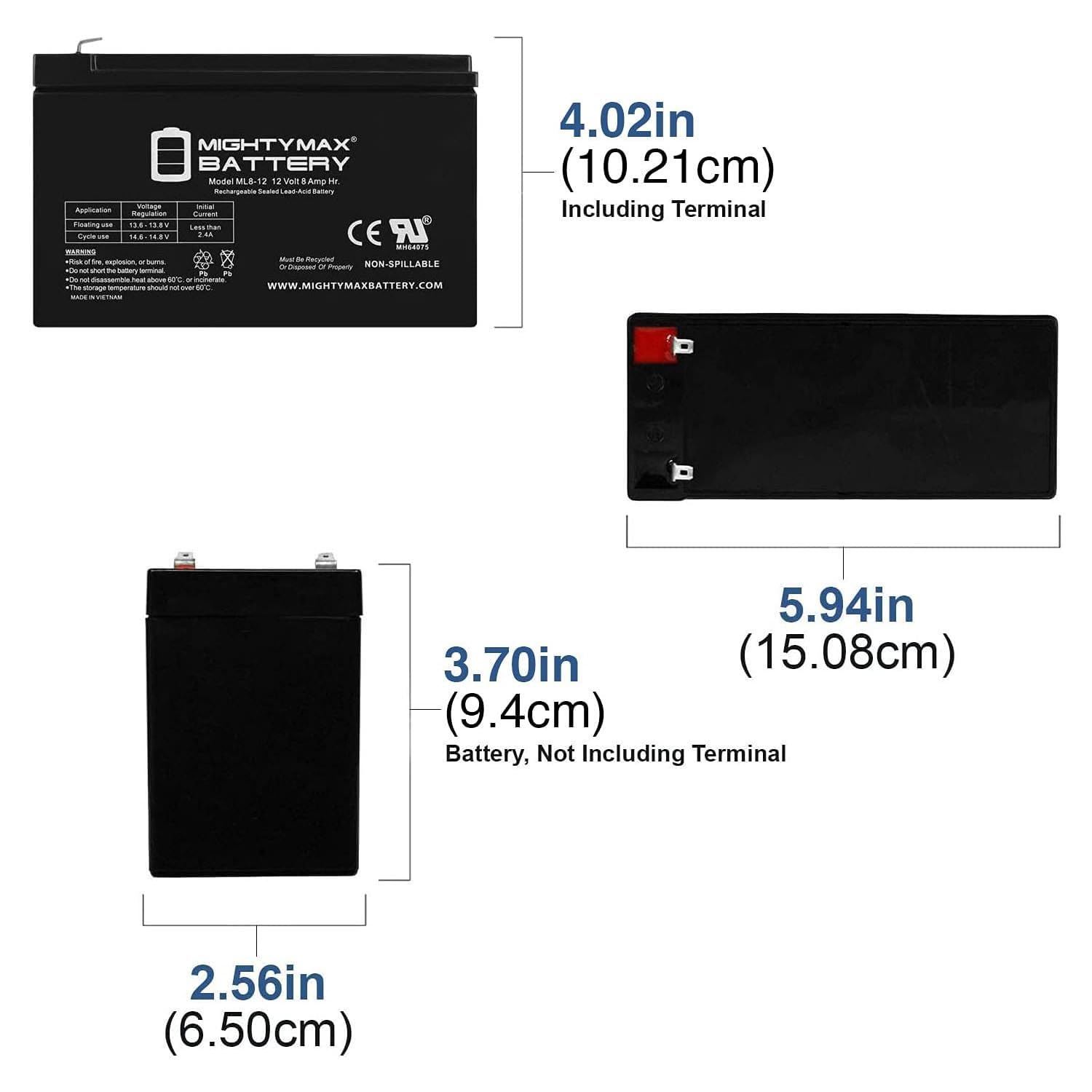 Ml8-12 - 12 Volt 8 Ah Sla Battery - Pack Of 6