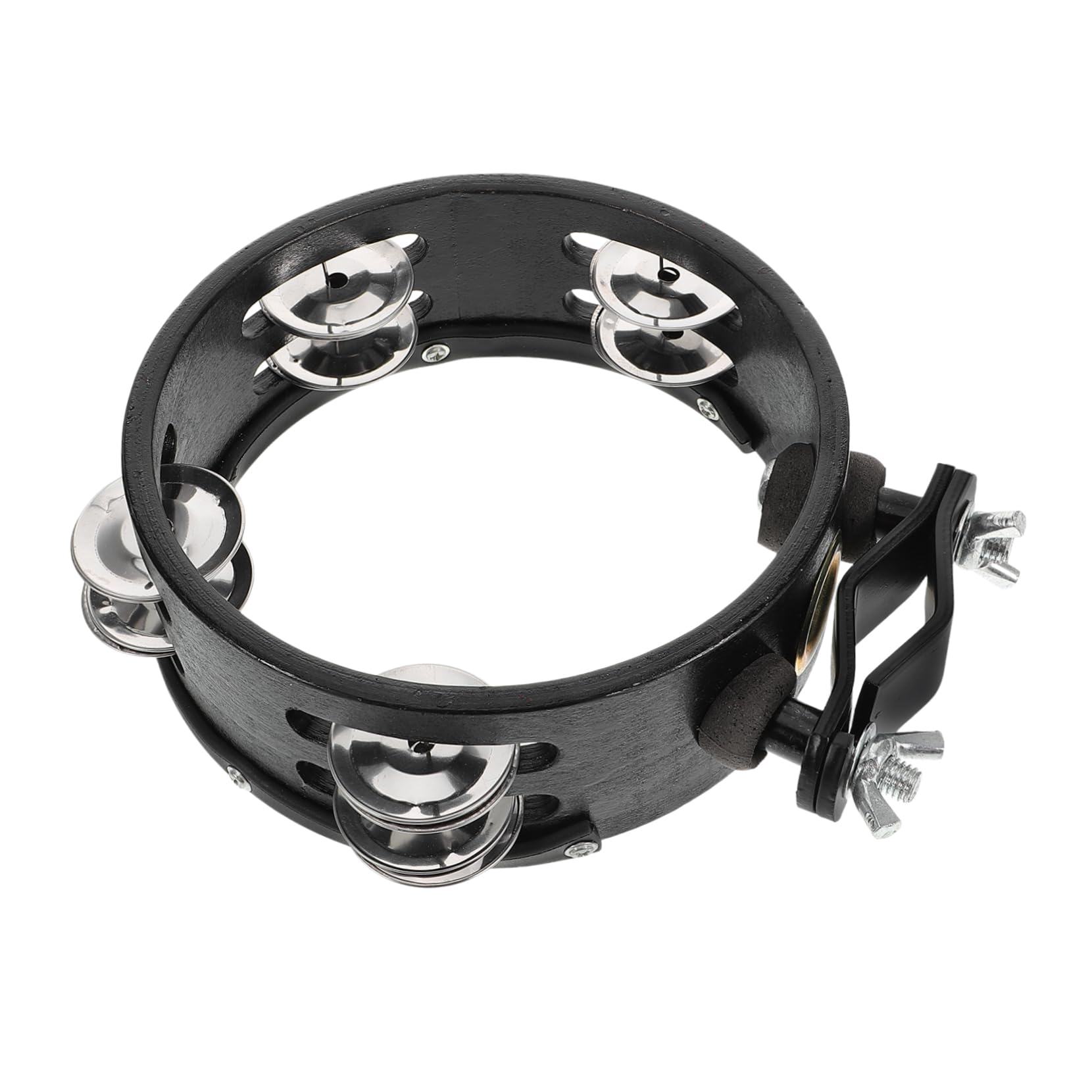 BESPORTBLE Sturdy 6Inch Handheld Tambourine Clamping Design Drum Cymbal Accessory for Percussion Music for Drummers and Perform