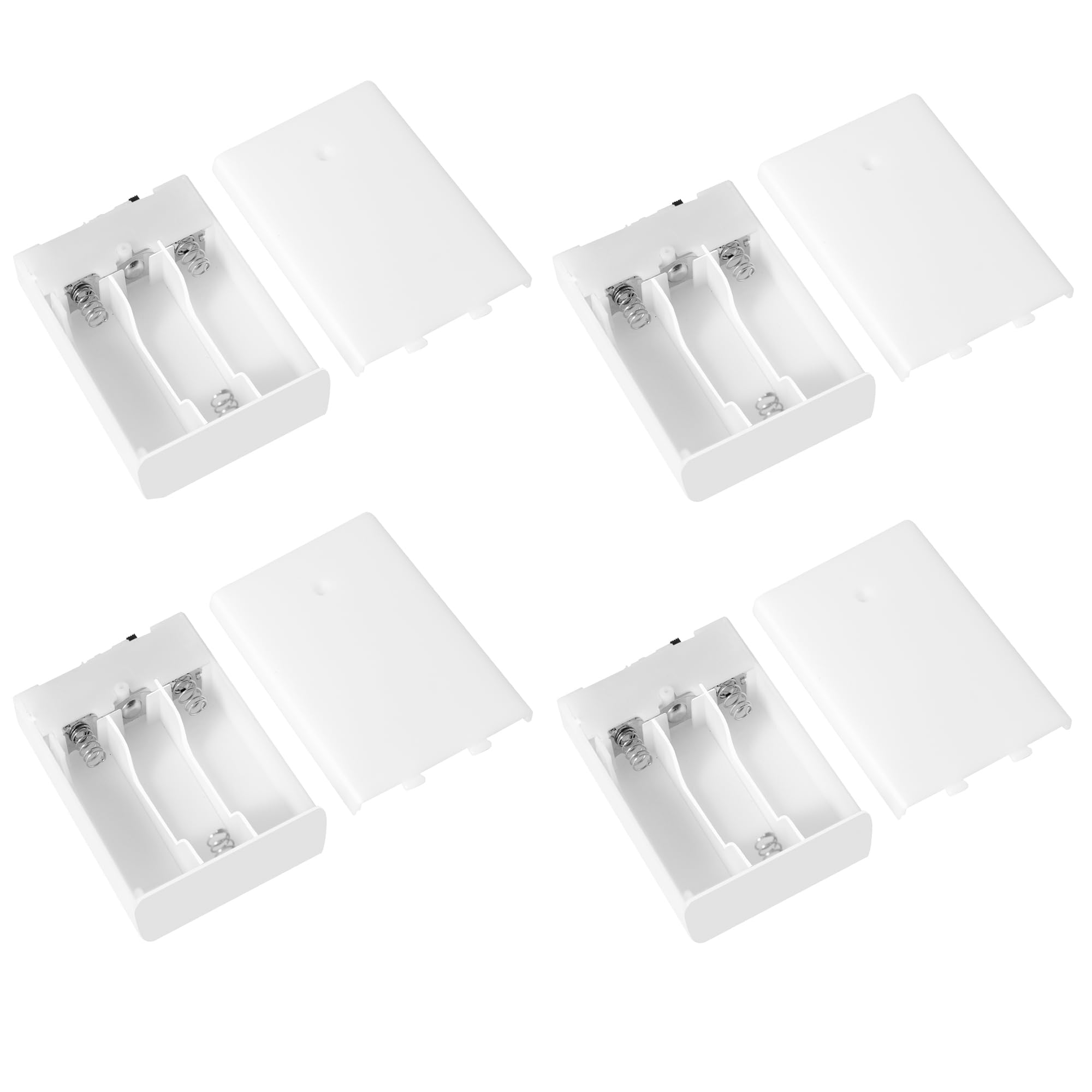 Cjgyz Battery Pack for LED Neon Signs, 3AA Transparent Case, 5V Power Supply with USB Connection (White, 3AA-4PCS)