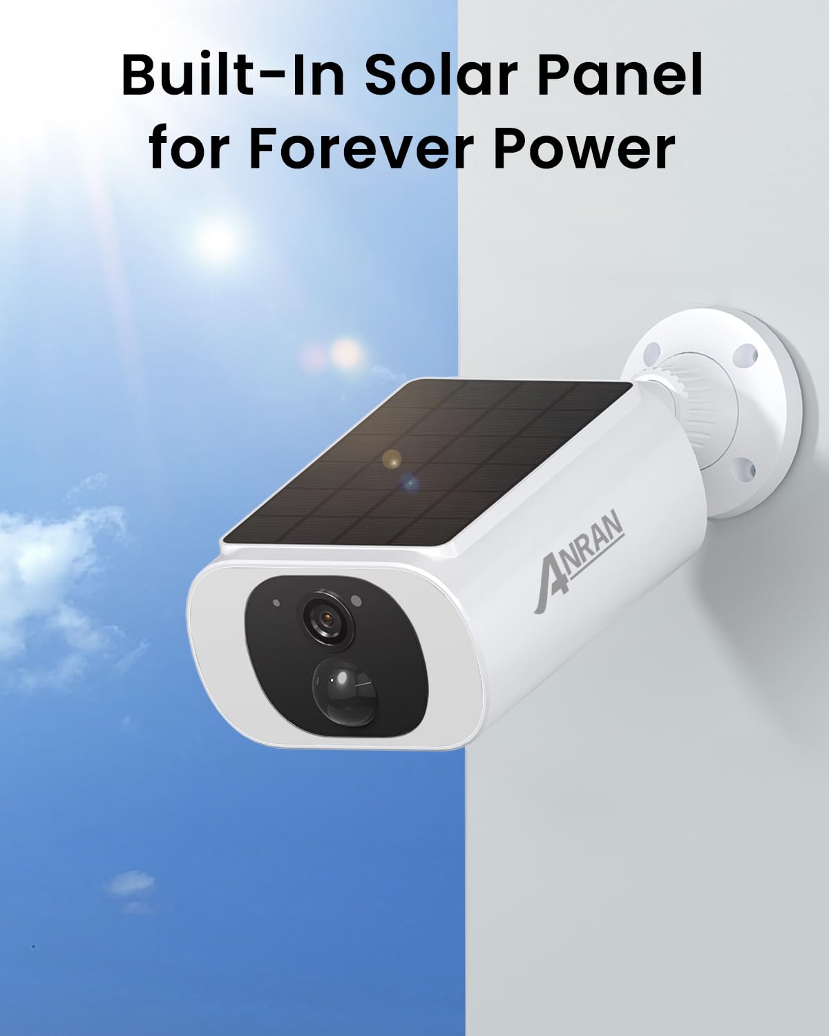Anran 2K Cameras For Home Security Outside, Solar Security Cameras Wireless Outdoor, Battery Powered Wifi Surveillance With Huma