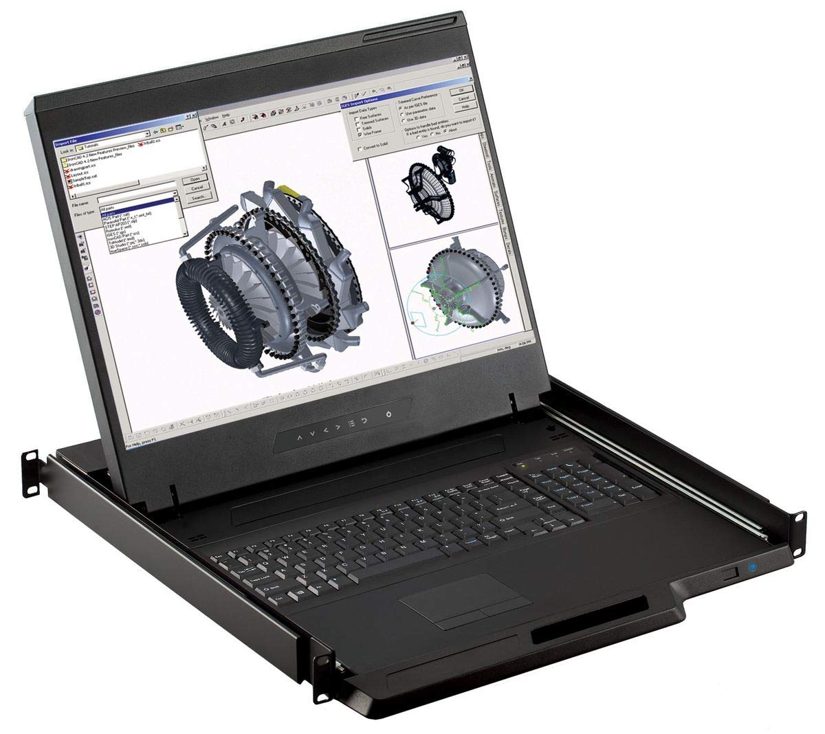 Crystal Image Technologies - 1U 19 Rackmount Monitor with 8 Port KVM Switch, 1440 X 900, 8 VGA/USB Cables Included, Part#RM-131-