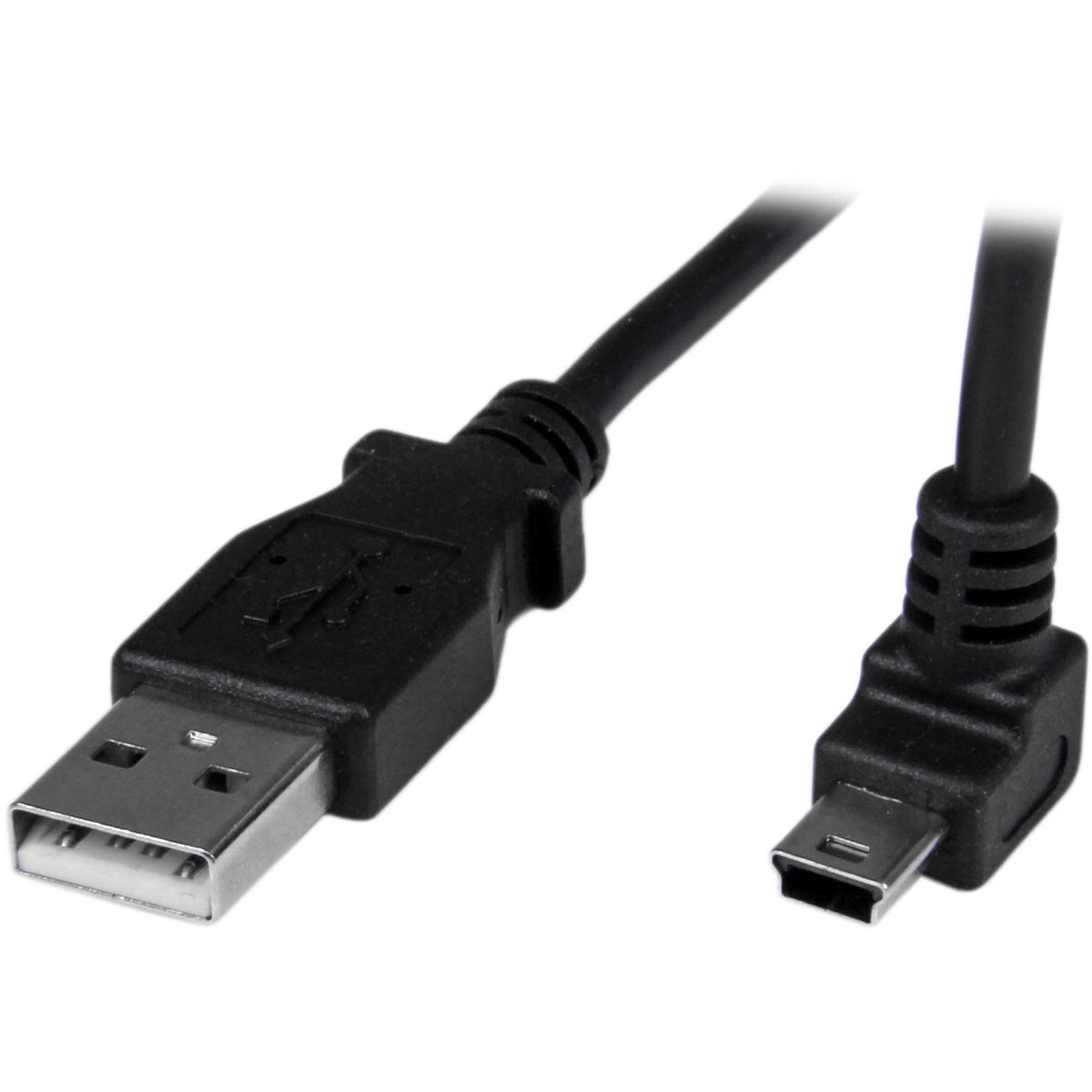 Startech.Com 1M Mini Usb Cable Cord   A To Up Angle Mini B   Up Angled Mini Usb Cable   1X Usb A (M), 1X Usb Mini B (M)   Black