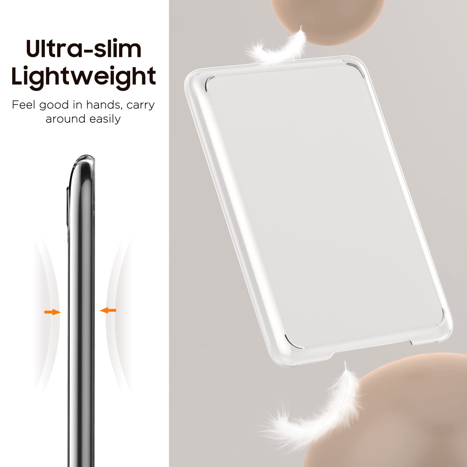 MoKo Case Compatible with 6' All New Kindle (11th Generation 2022 Release), Translucent Slim PC Protector Back Cover for Kindle 11 2022, Frosted