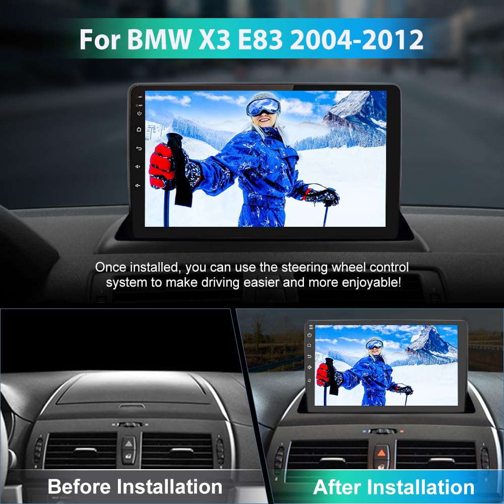 Awesafe Android Car Stereo For Bmw X3 E83 2004 2005 2006 2007 2008 2009 2010 2011 2012 Upgrade Touch Screen Radio With Wireless