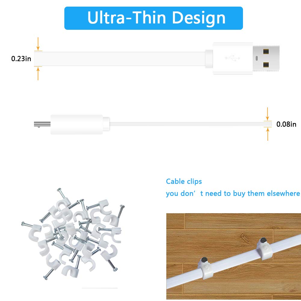 Scovee 2 Pack 20Ft Power Extension Cable For Wyze Cam Pan,Wyzecam,Kasa Cam,Yi Dome Home,Furbo Dog,Nest Cam,Oculus Go,Blink,Cloud
