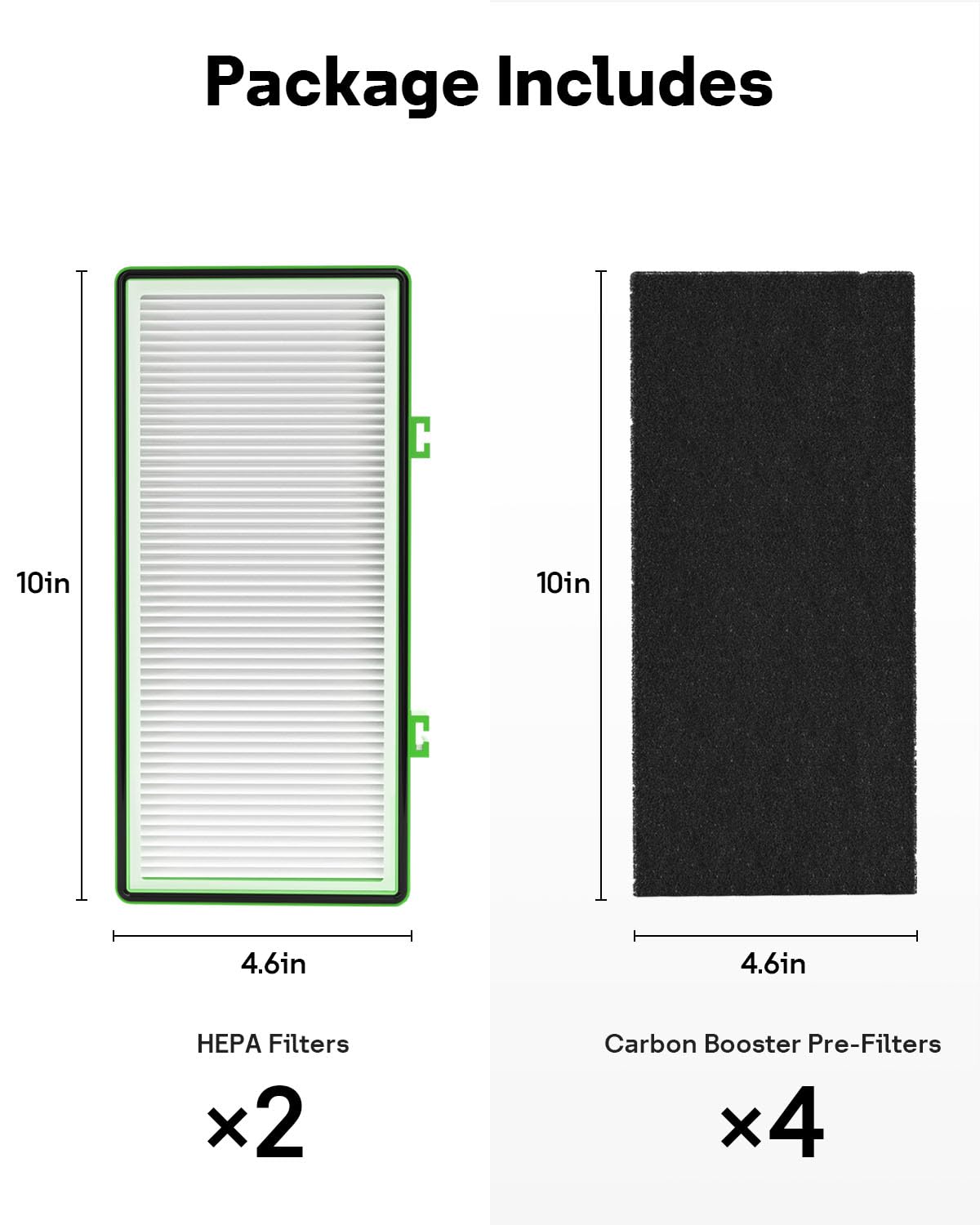 Aer1 Filter Replacement For Holmes Air Purifiers, 2 True Hepa Filters + 4 Carbon Booster Filters, Hapf30At
