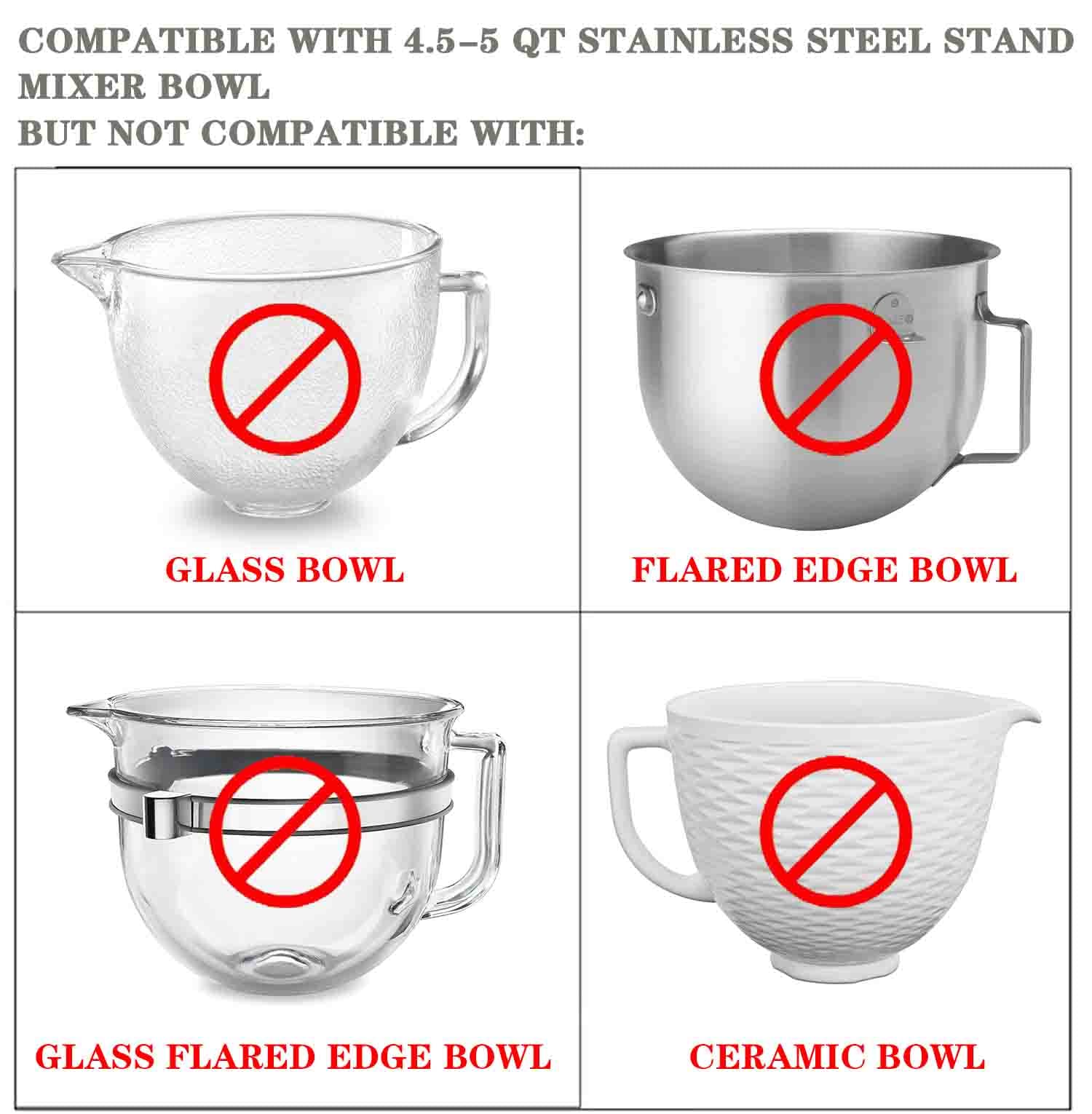 2 Pack Mixers Bowl Covers For Kitchenaid 4.5 5 Quart Tilt Head Stand Mixers Bowl Covers Lid