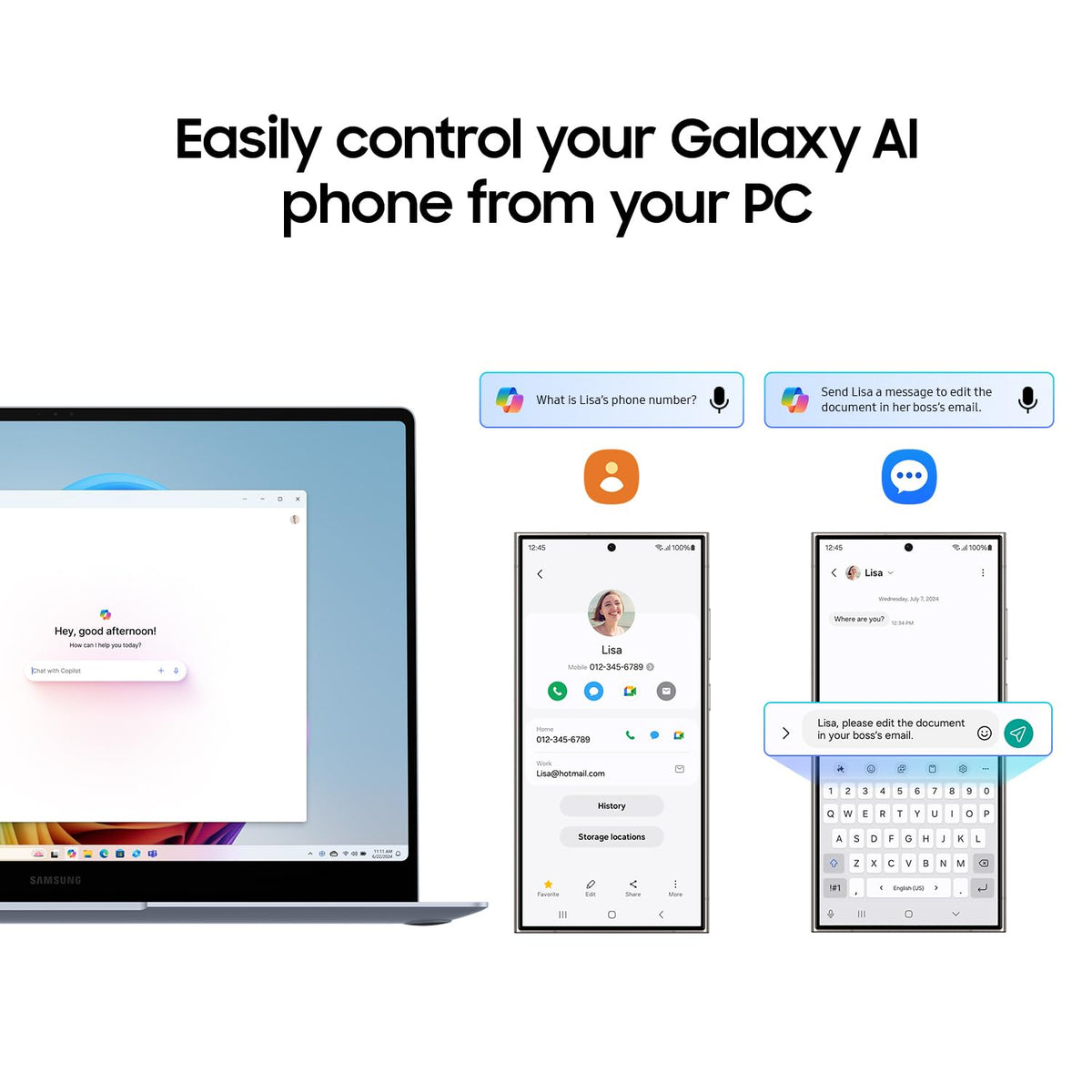 SAMSUNG 15 Galaxy AI Book4 Edge PC Laptop Computer, Snapdragon X Plus ...