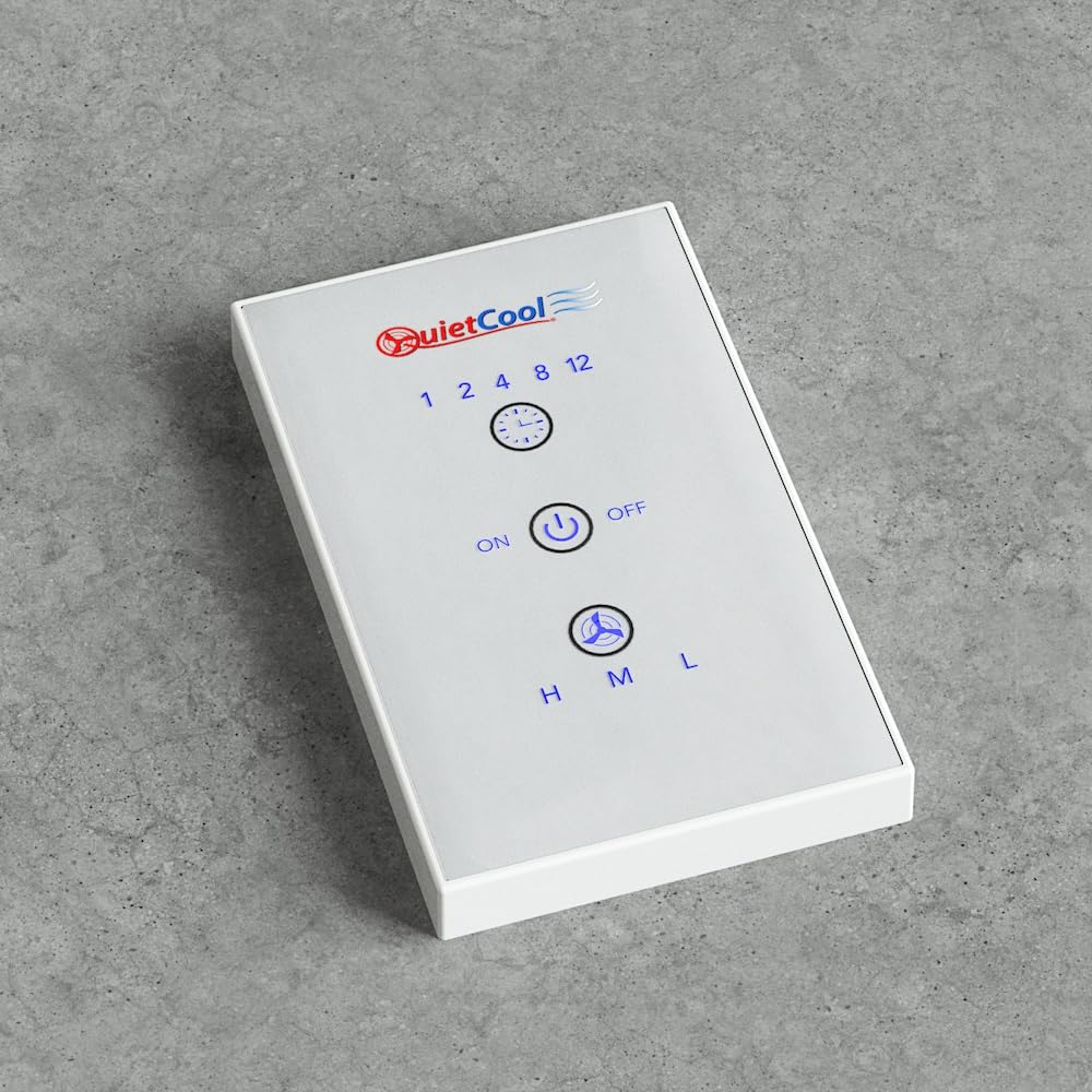 Quietcool Whole House Fan Wireless Control Kit - No Hard Wiring Required For Wall Switch - Three Speed Capable - 1/2/4/8/12 Hour