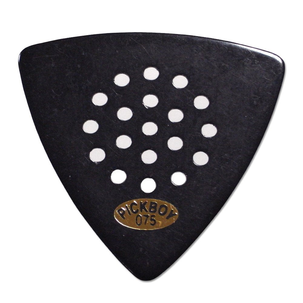 Pickboy Pos-a-Grip, Triangle, black, Cellulose, 0.75mm, 10 picks