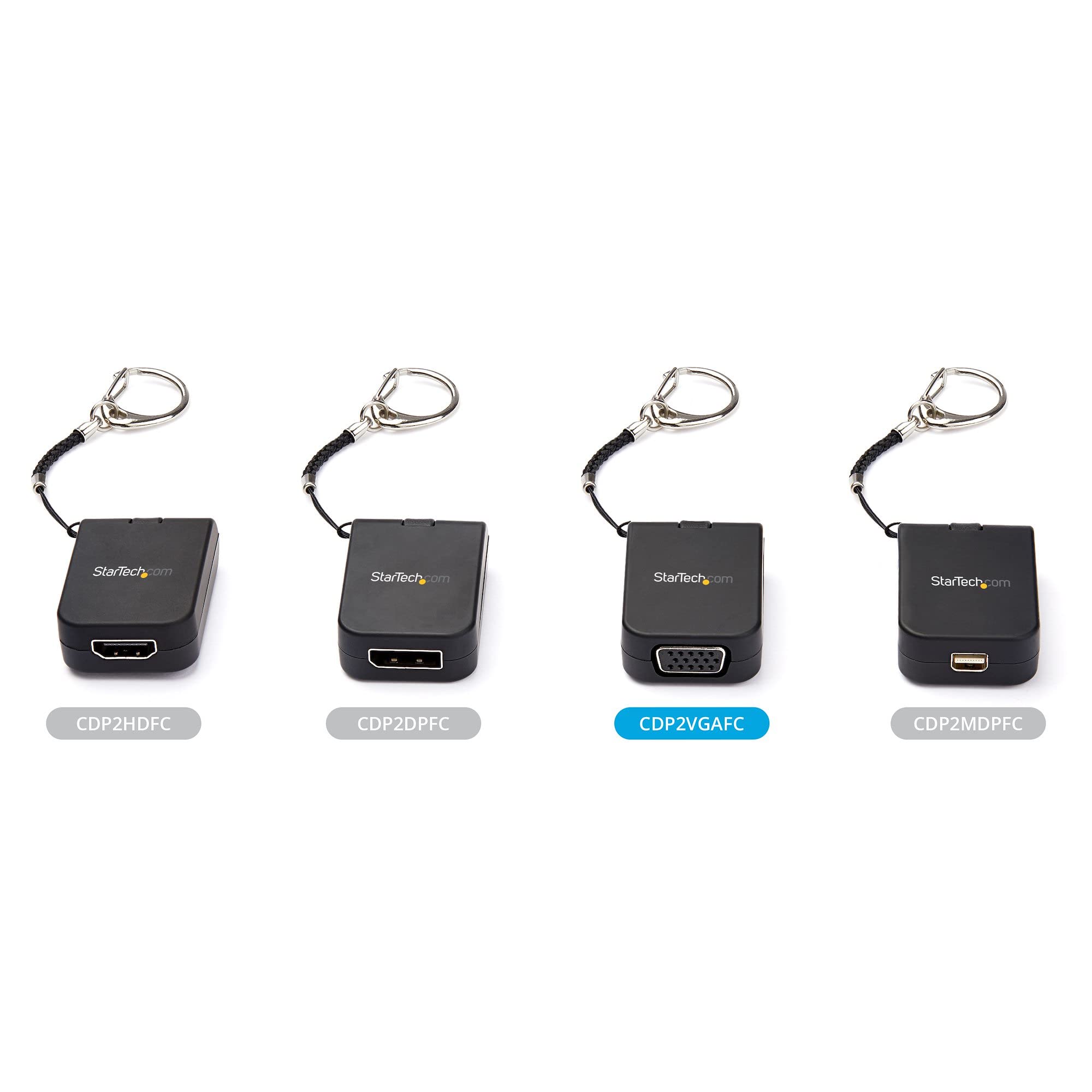Startech.Com Compact Usb C To Vga Adapter   1080P Usb Type C To Vga Video Display Converter With Keychain Ring   Active Usb C Dp