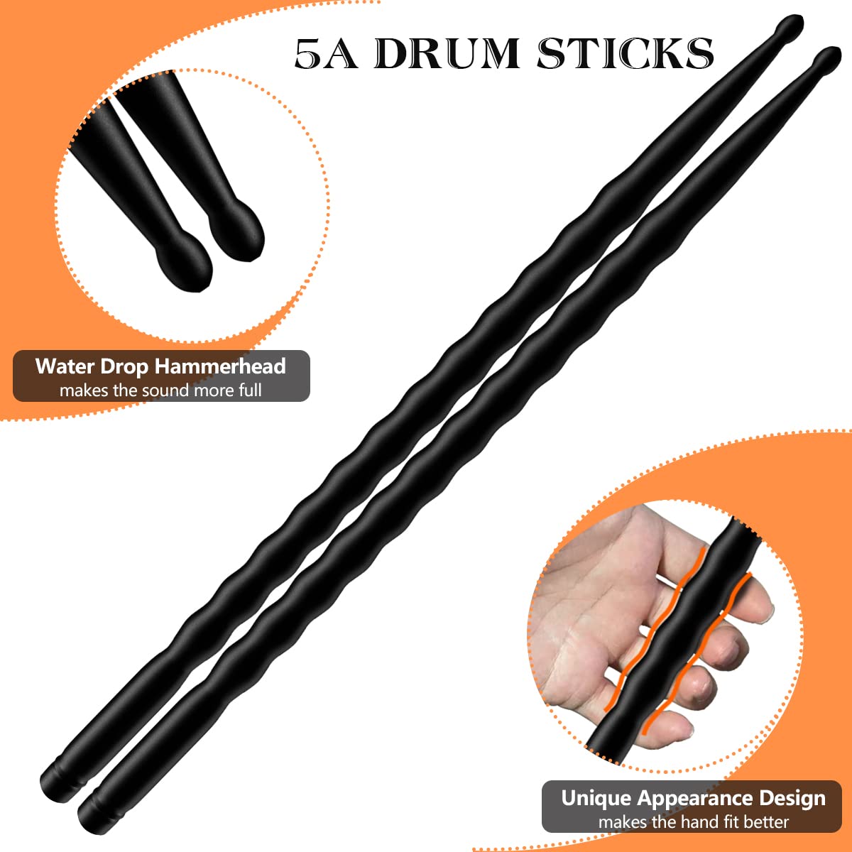Drum Sticks 5A Drumstick 1 Pack Carbon Fiber Drumsticks